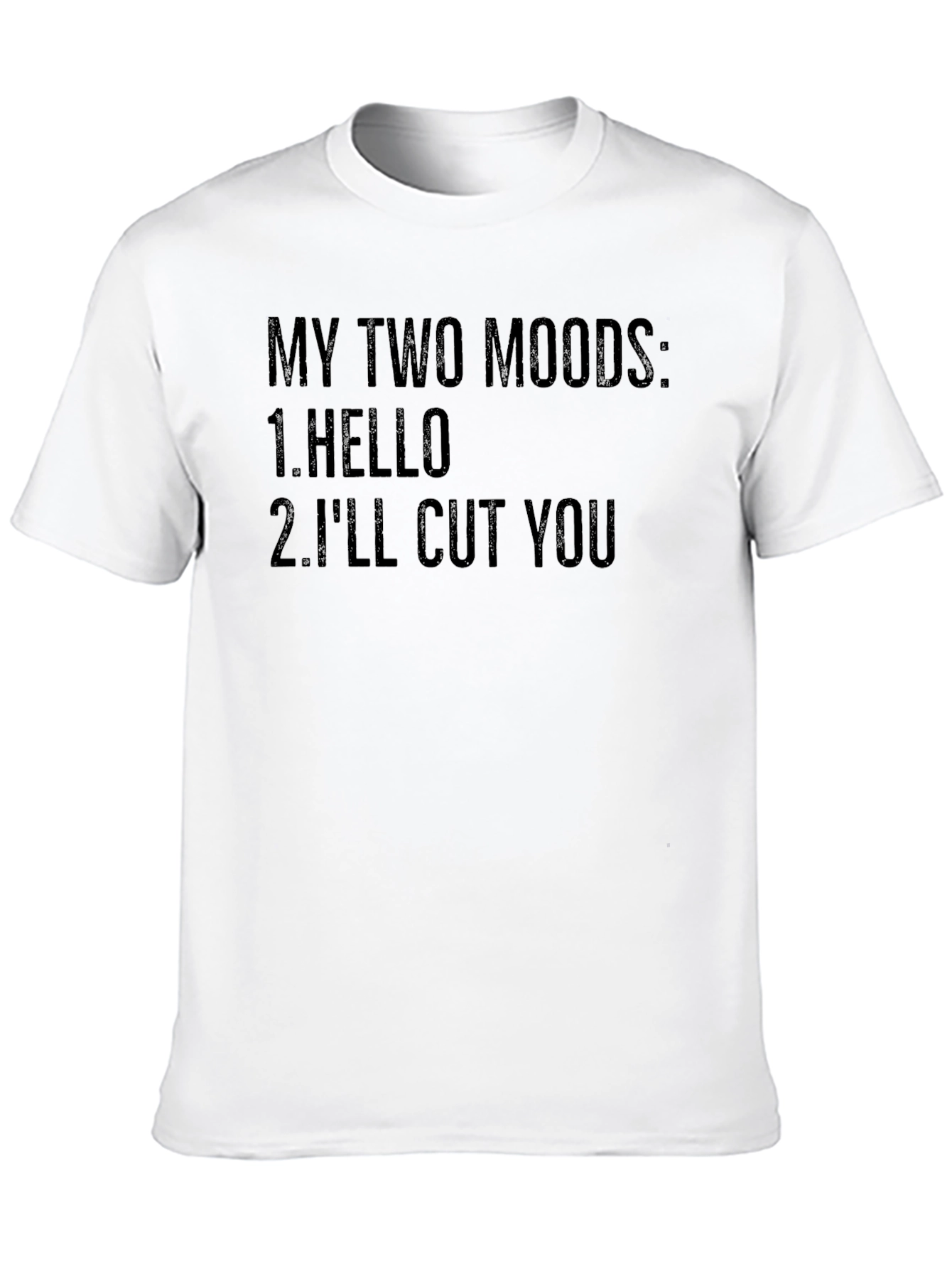 Black My Two Moods Graphic Tee - Funny Slogan T-Shirt view 10