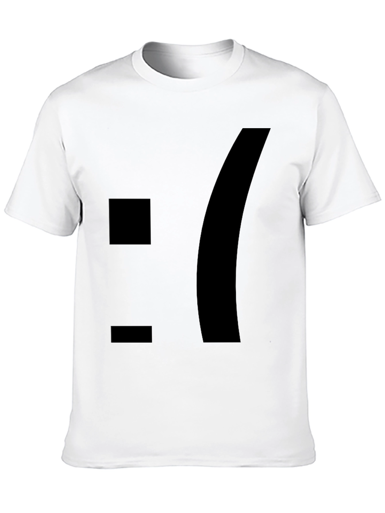 Black Sad Emoticon Graphic Tee - Black Cotton Blend view 10