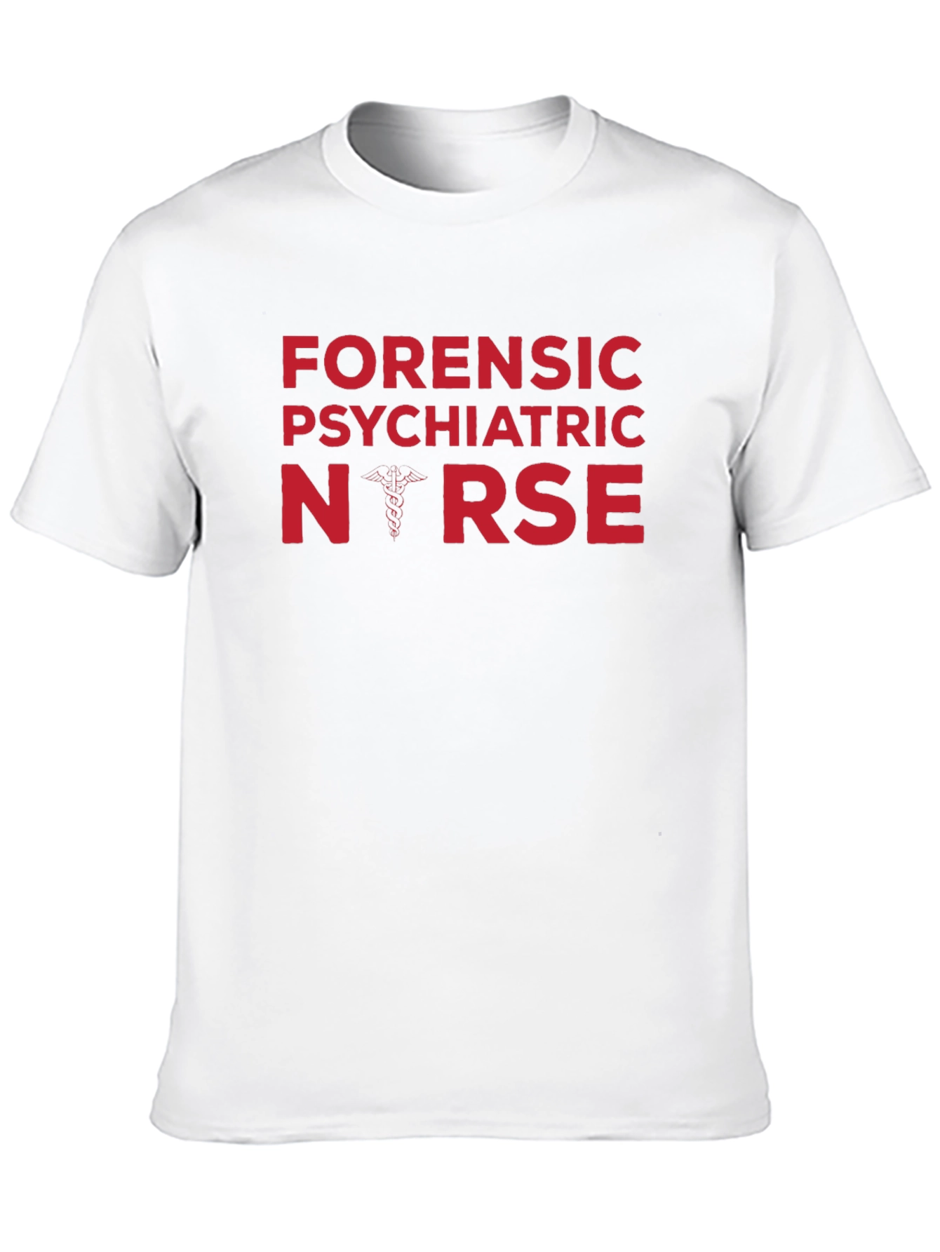 Black Forensic Psychiatric Nurse T-Shirt - Caduceus Design view 10