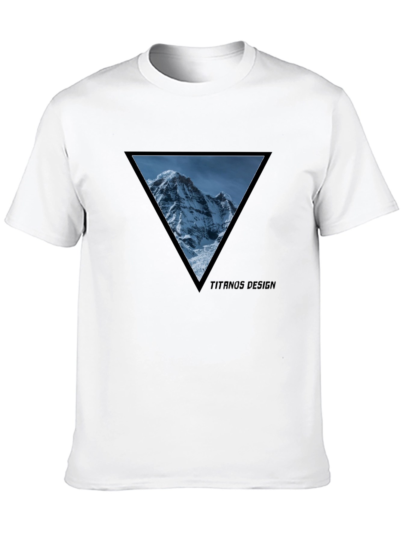 Black Mountain Peak Triangle Tee - Black Cotton Graphic T-Shirt view 10