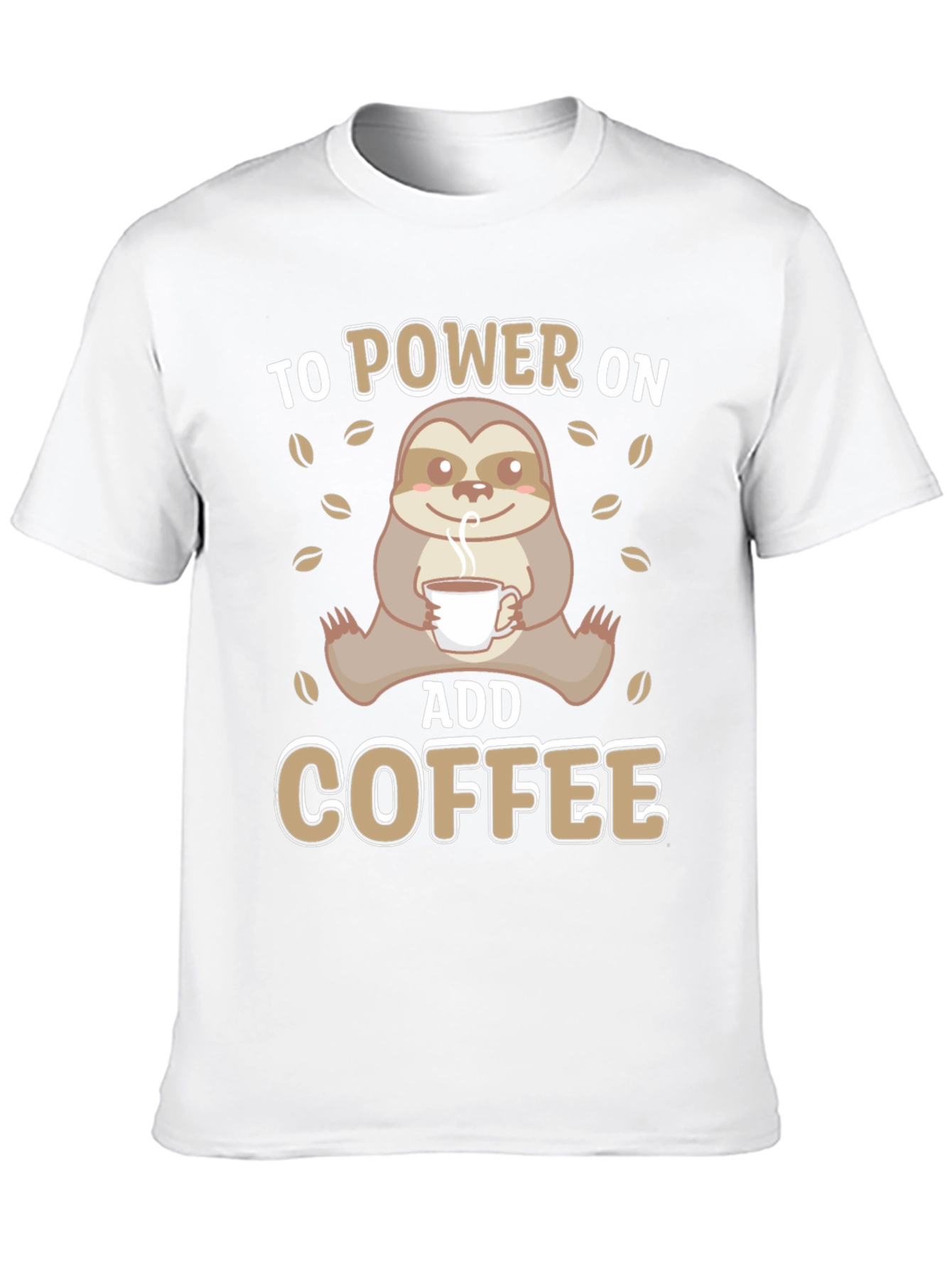 Black Sloth Coffee T-Shirt - Power On with Coffee view 10