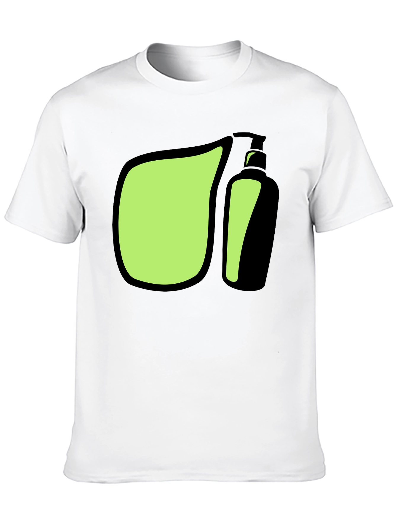 Black Modern Graphic Tee - Green and Black Design view 10