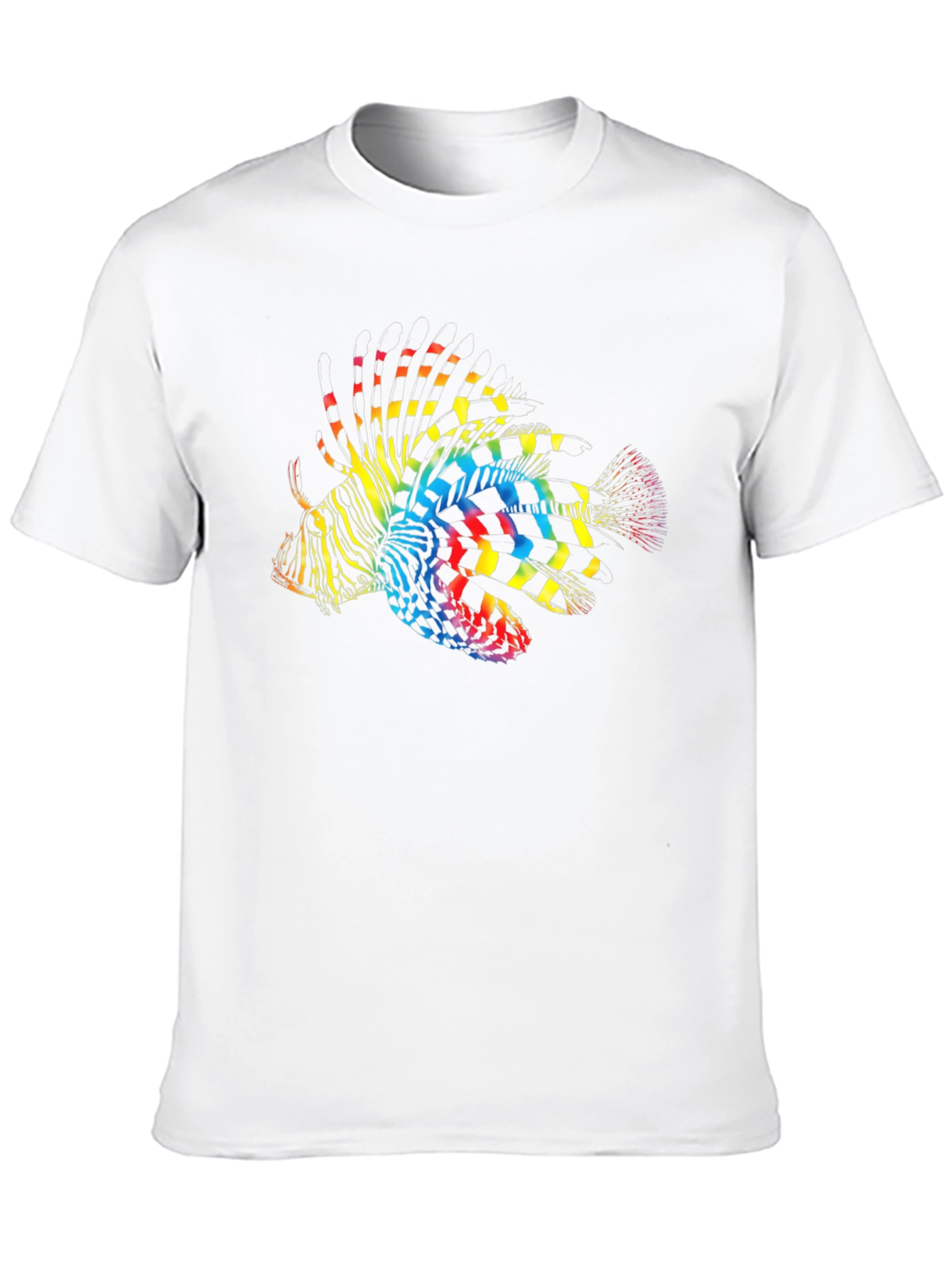 Black Rainbow Lionfish Graphic Tee - Men's Black T-Shirt view 10