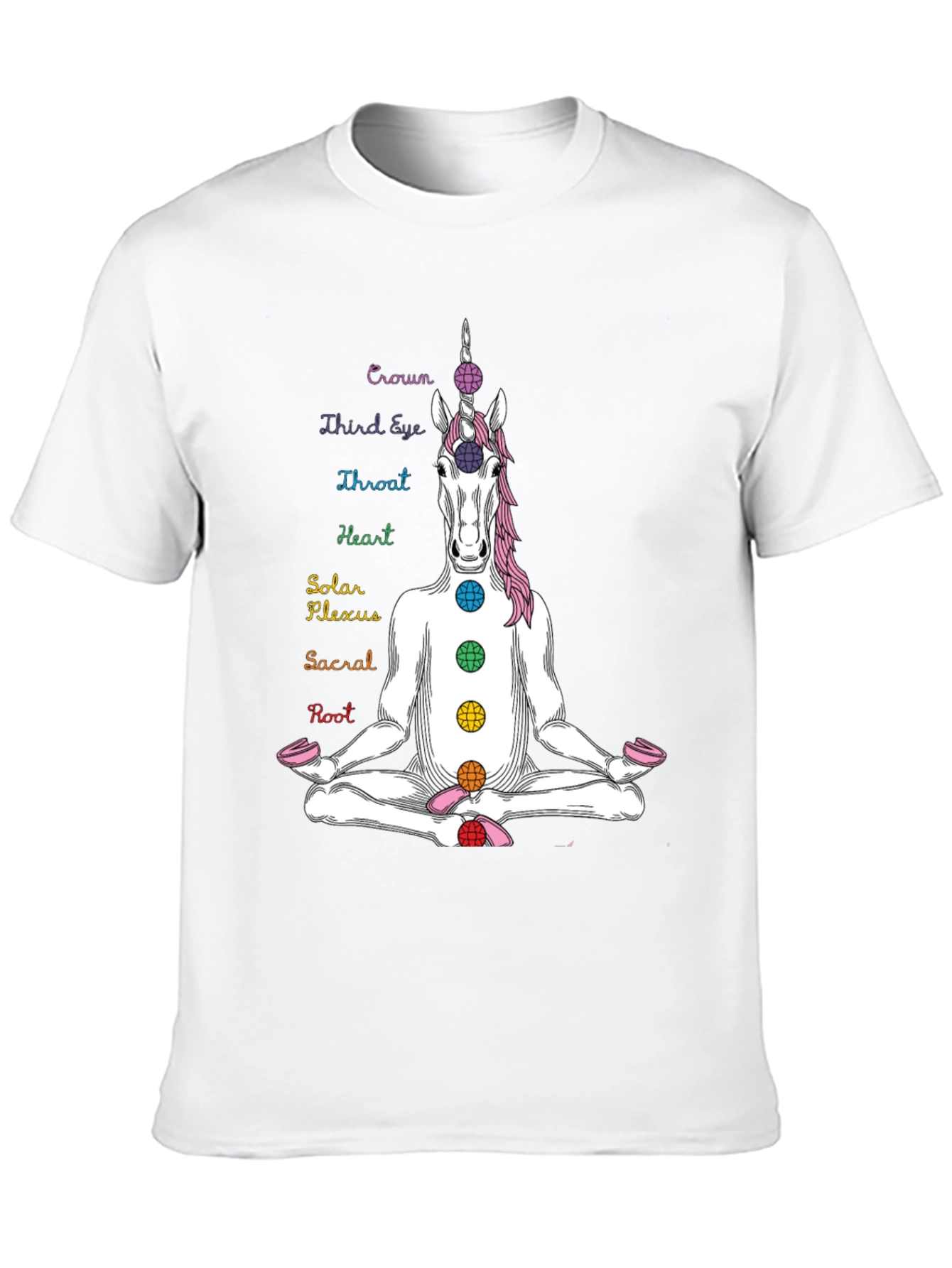 Black Unicorn Chakra T-Shirt - Meditating Yoga Design view 10