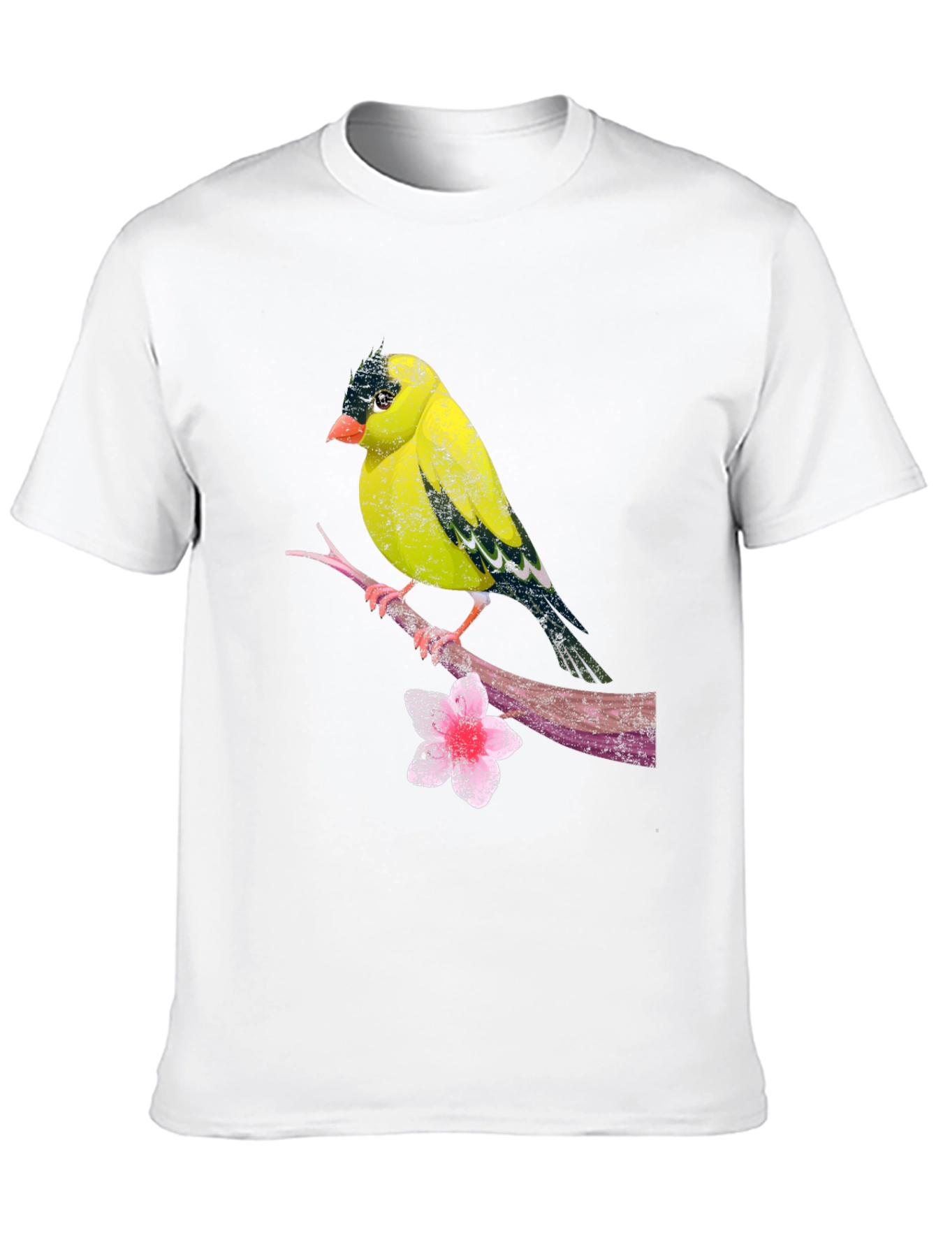 Black Bird on Branch Black T-Shirt view 10