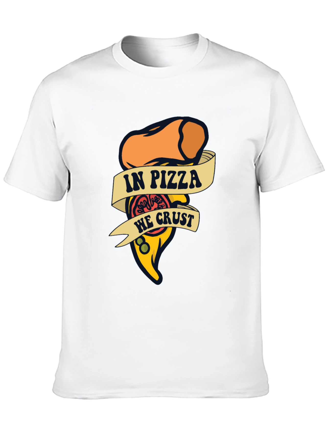 Black In Pizza We Crust Funny Graphic T-Shirt view 10