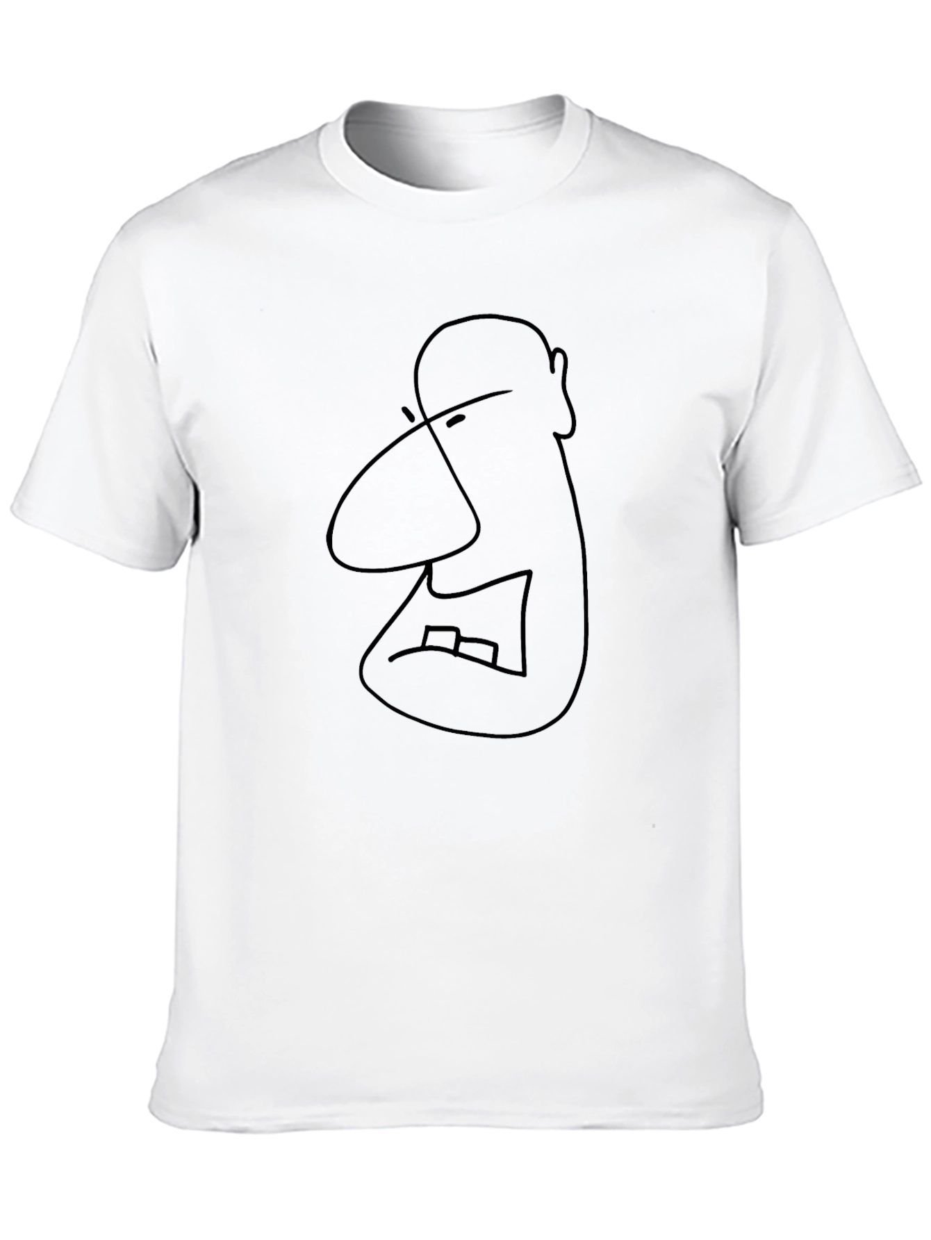 Black Abstract Face Black T-Shirt - Quirky Graphic Tee view 10