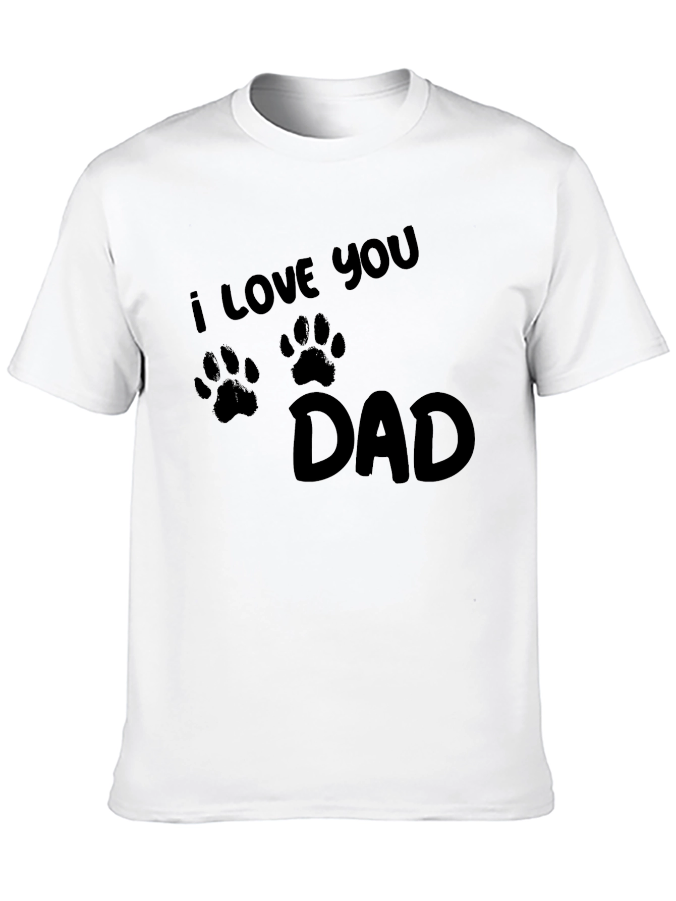 Black I Love You Dad Paw Print T-Shirt view 10
