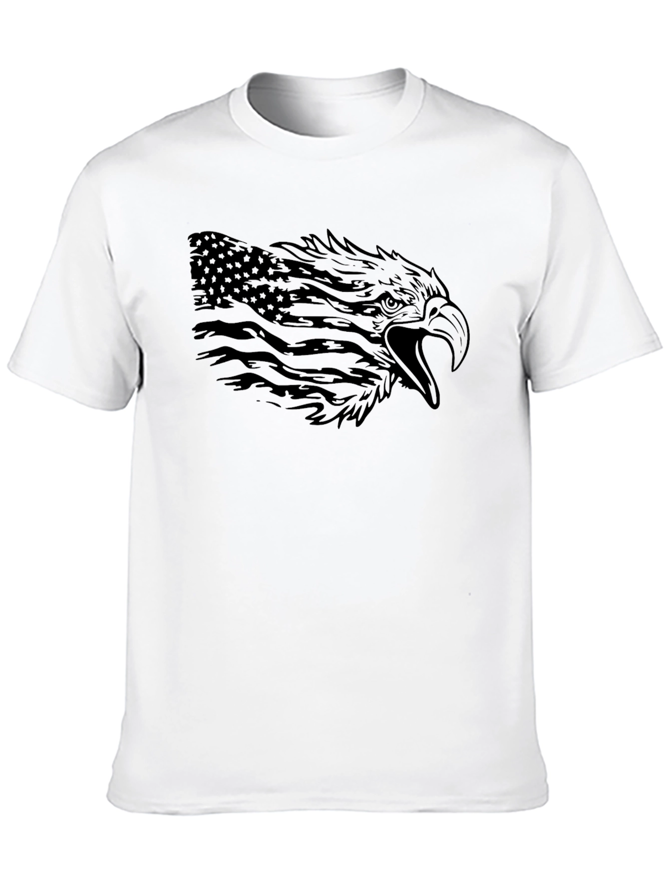Black American Eagle Flag Graphic Black T-Shirt view 10