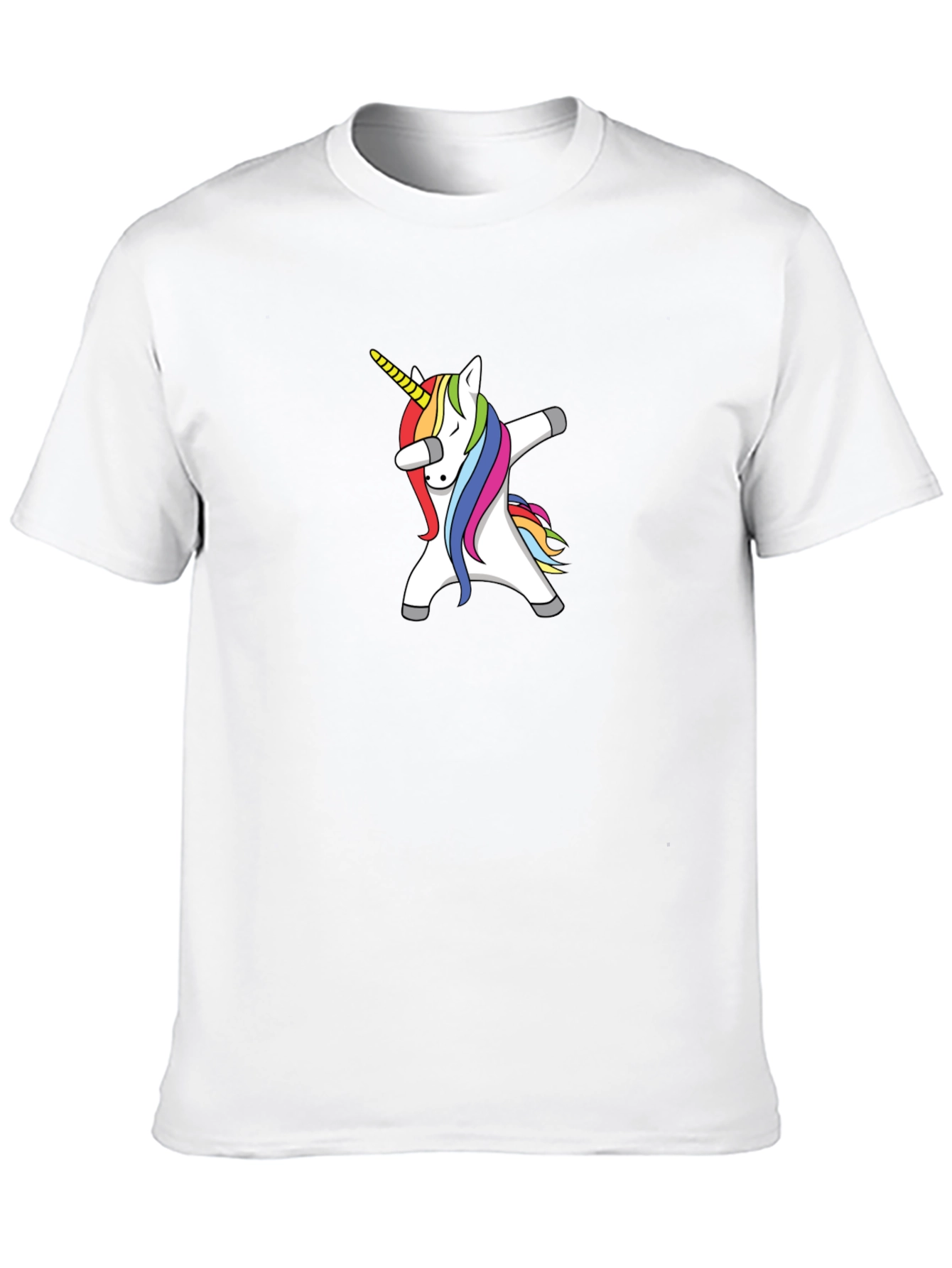 Black Dabbing Unicorn Graphic Tee - Black Cotton Blend Shirt view 10