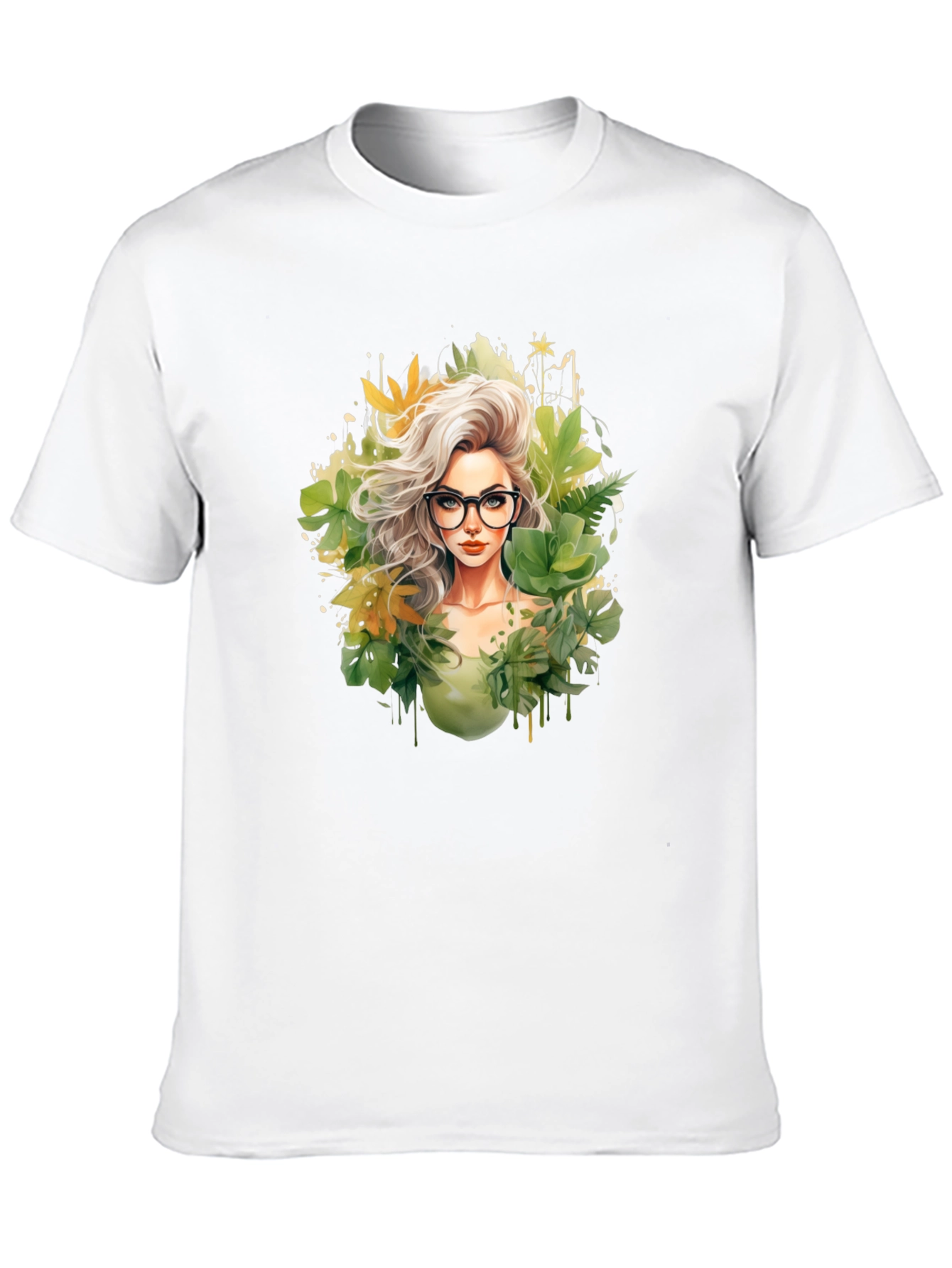 Black Stylish Nature Girl T-Shirt view 10