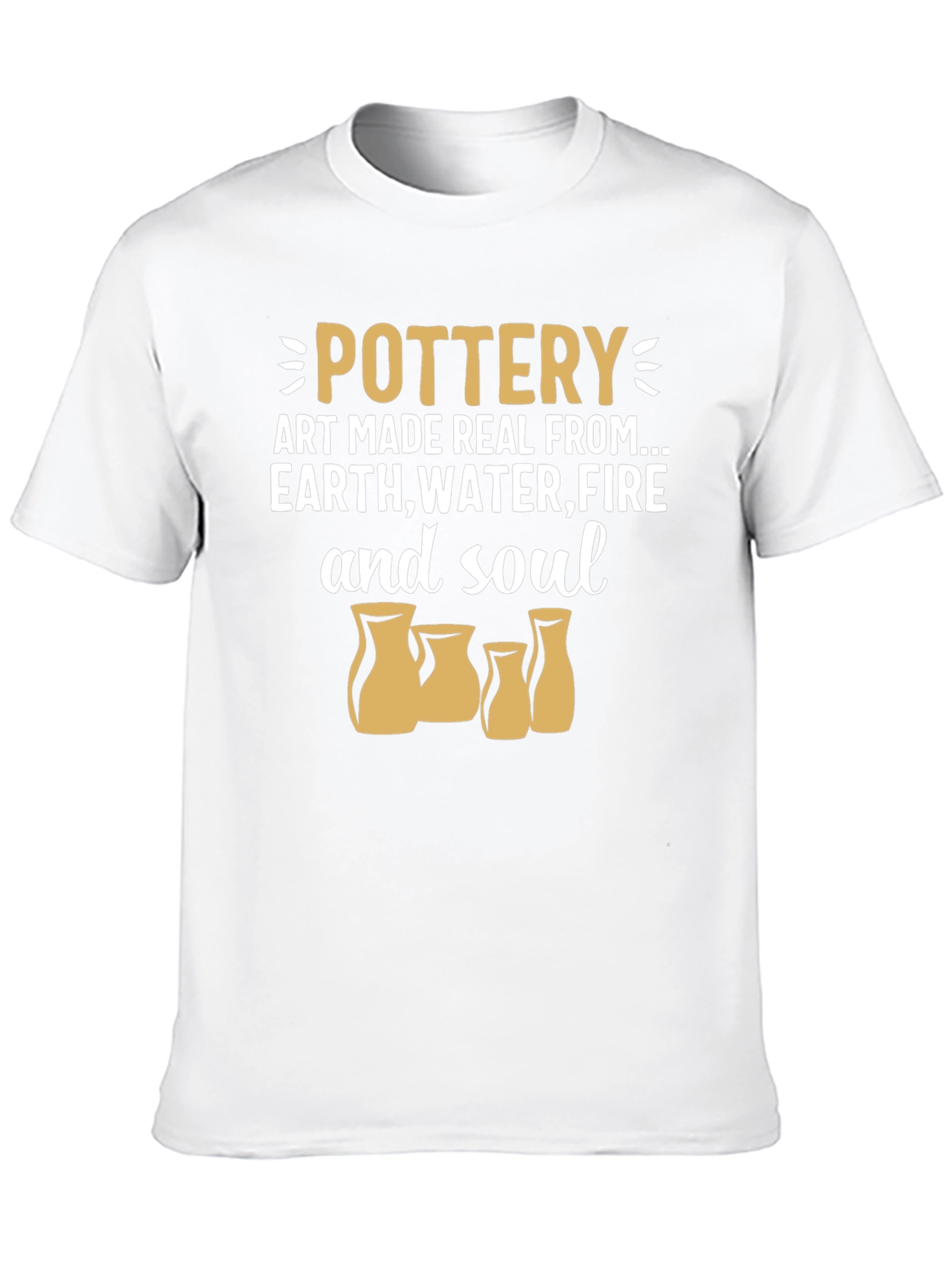 Black Pottery Art T-Shirt: Earth, Water, Fire & Soul view 10