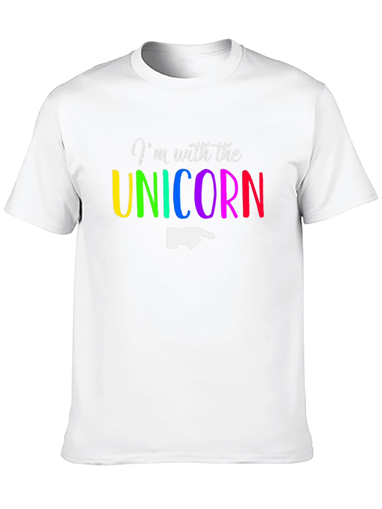 Black I'm with the Unicorn T-Shirt - Rainbow Novelty Tee view 10