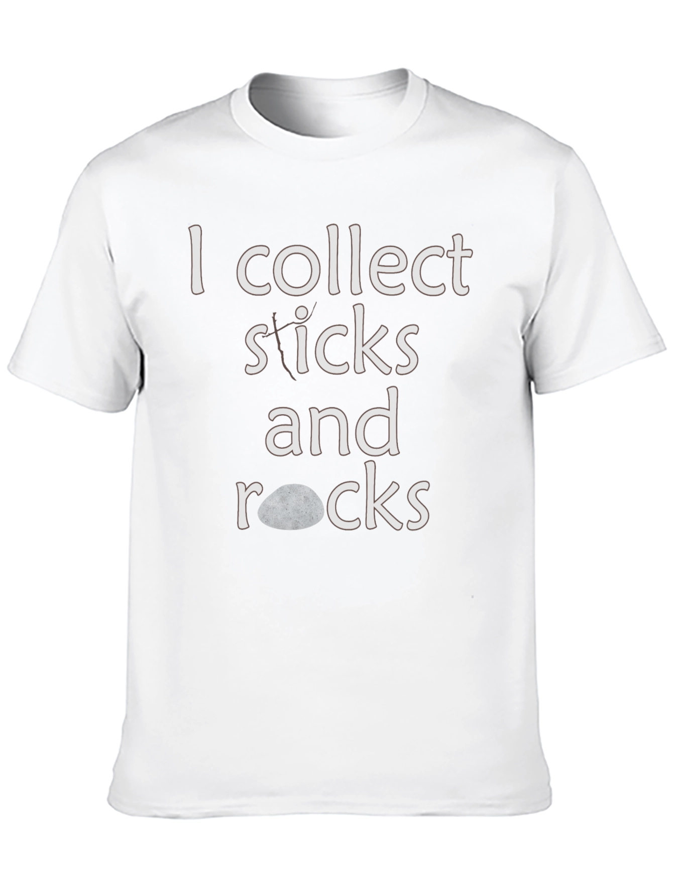 Black I Collect Sticks and Rocks T-Shirt view 10