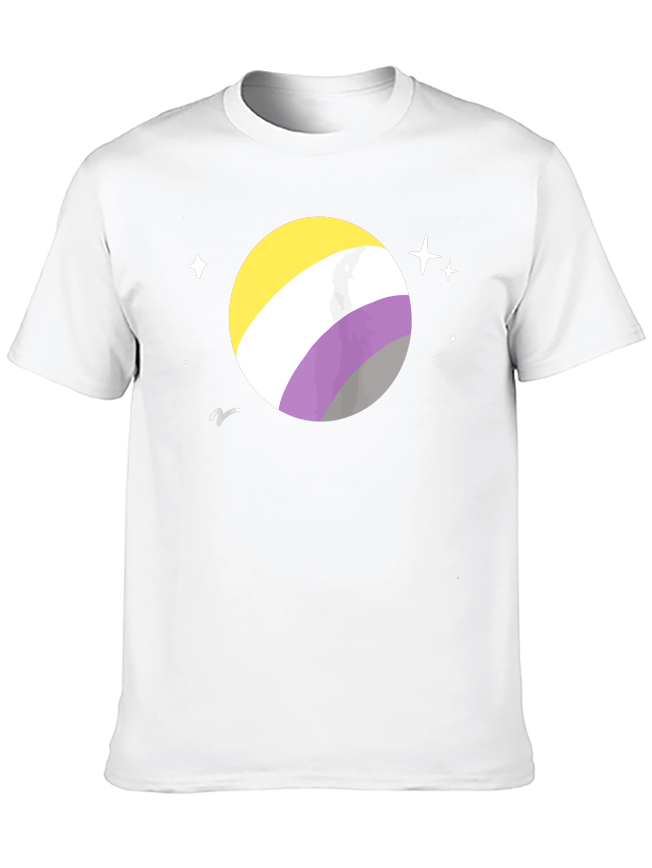 Black Nonbinary Pride Space T-Shirt - Black Cotton view 10