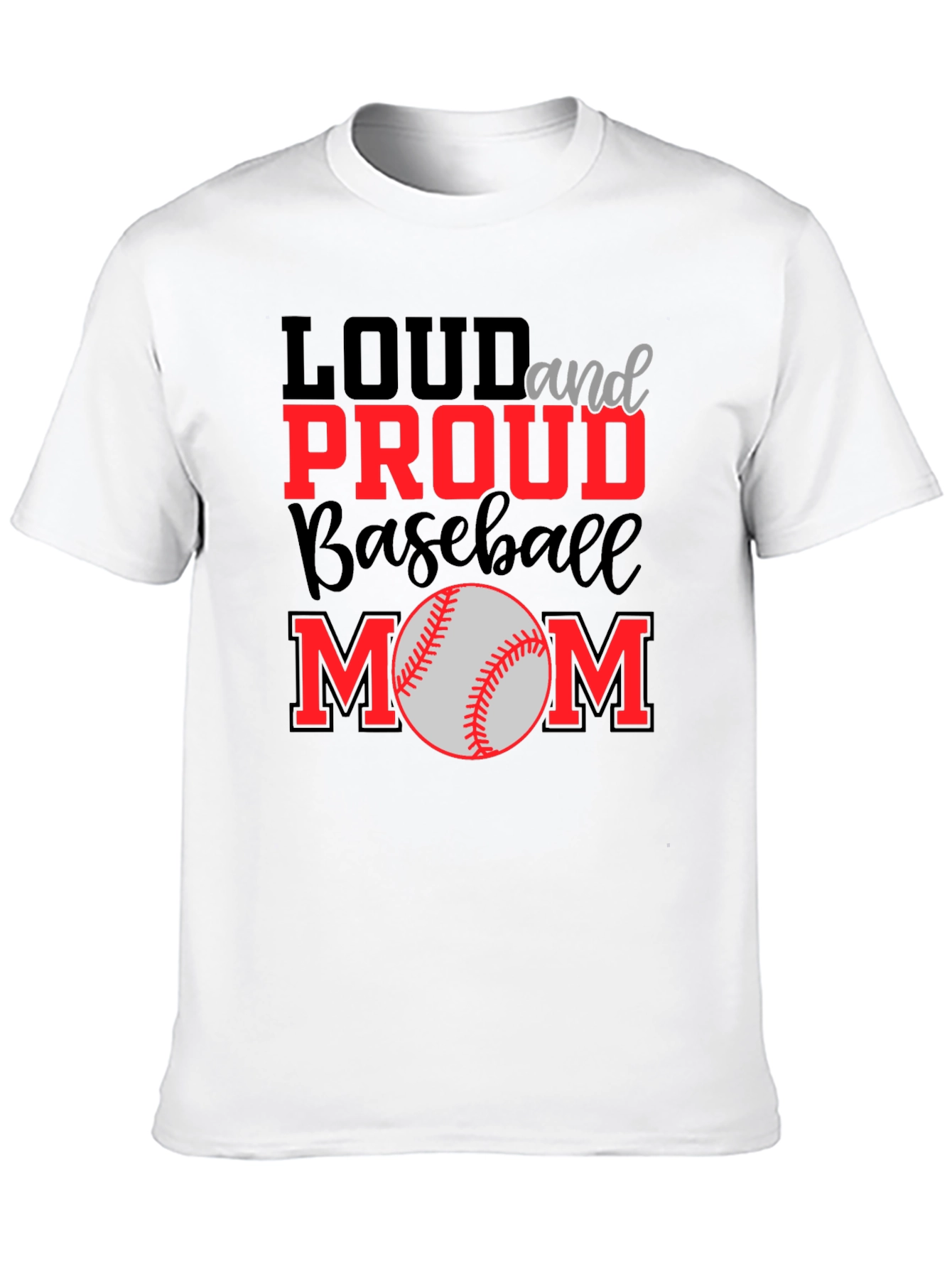 Black Loud and Proud Baseball Mom Graphic Tee view 10