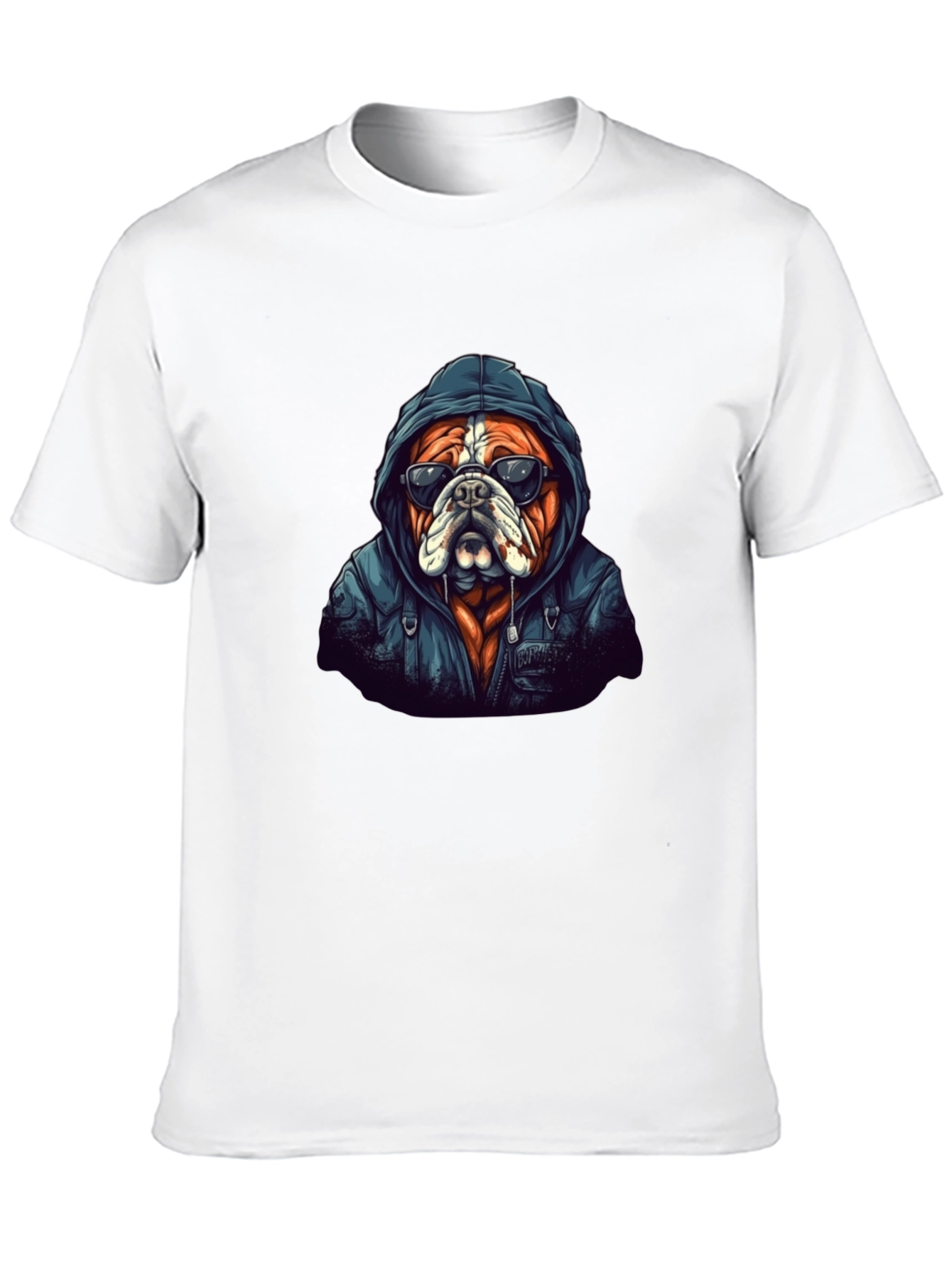 Black Cool Bulldog Graphic Tee - Black Cotton view 10