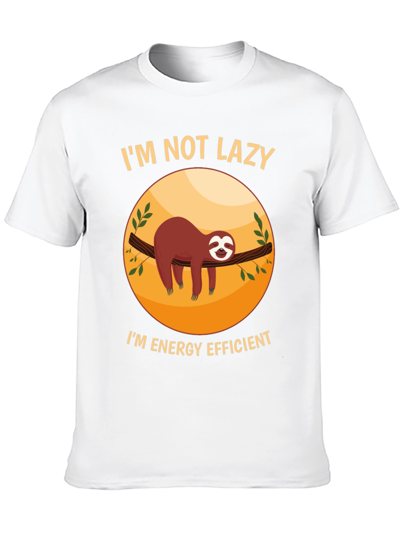 Black Funny Sloth 'I'm Not Lazy' Graphic T-Shirt view 10