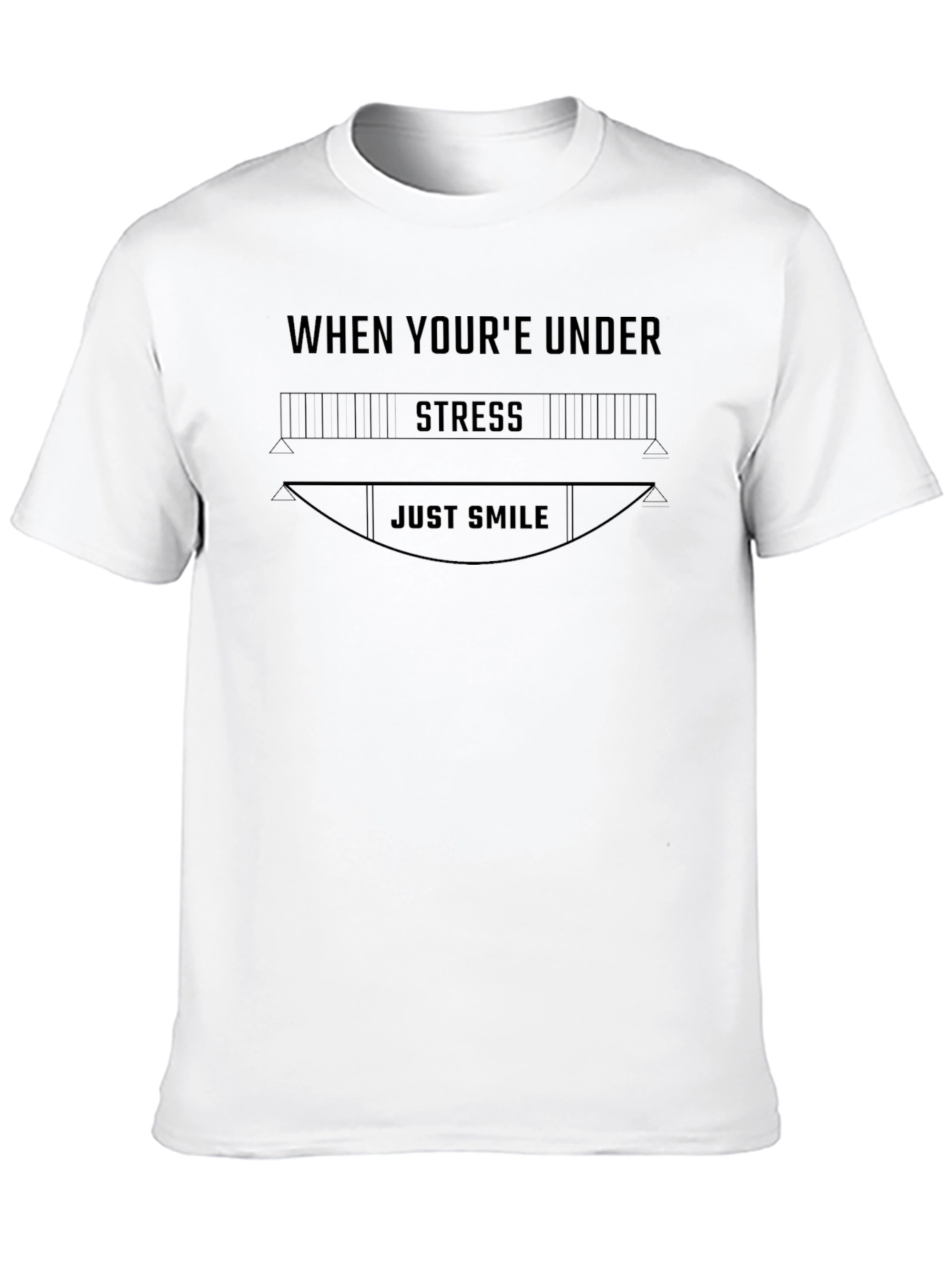 Black Under Stress Just Smile Graphic Tee - Black view 10