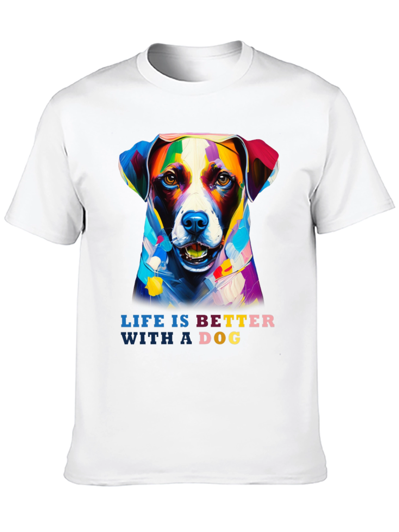 Black Life is Better with a Dog T-Shirt - Artistic Dog Portrait view 10