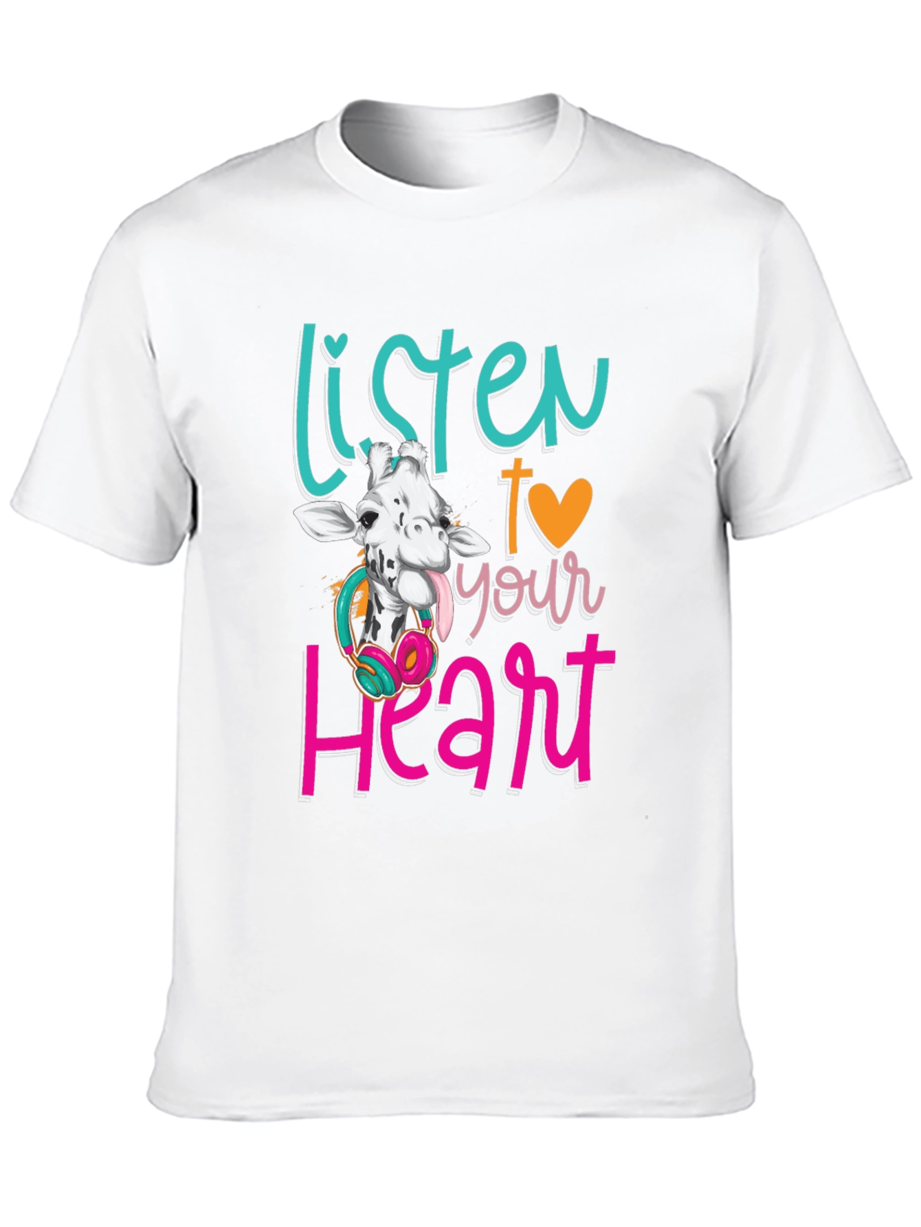 Black Listen to Your Heart Giraffe T-Shirt view 10
