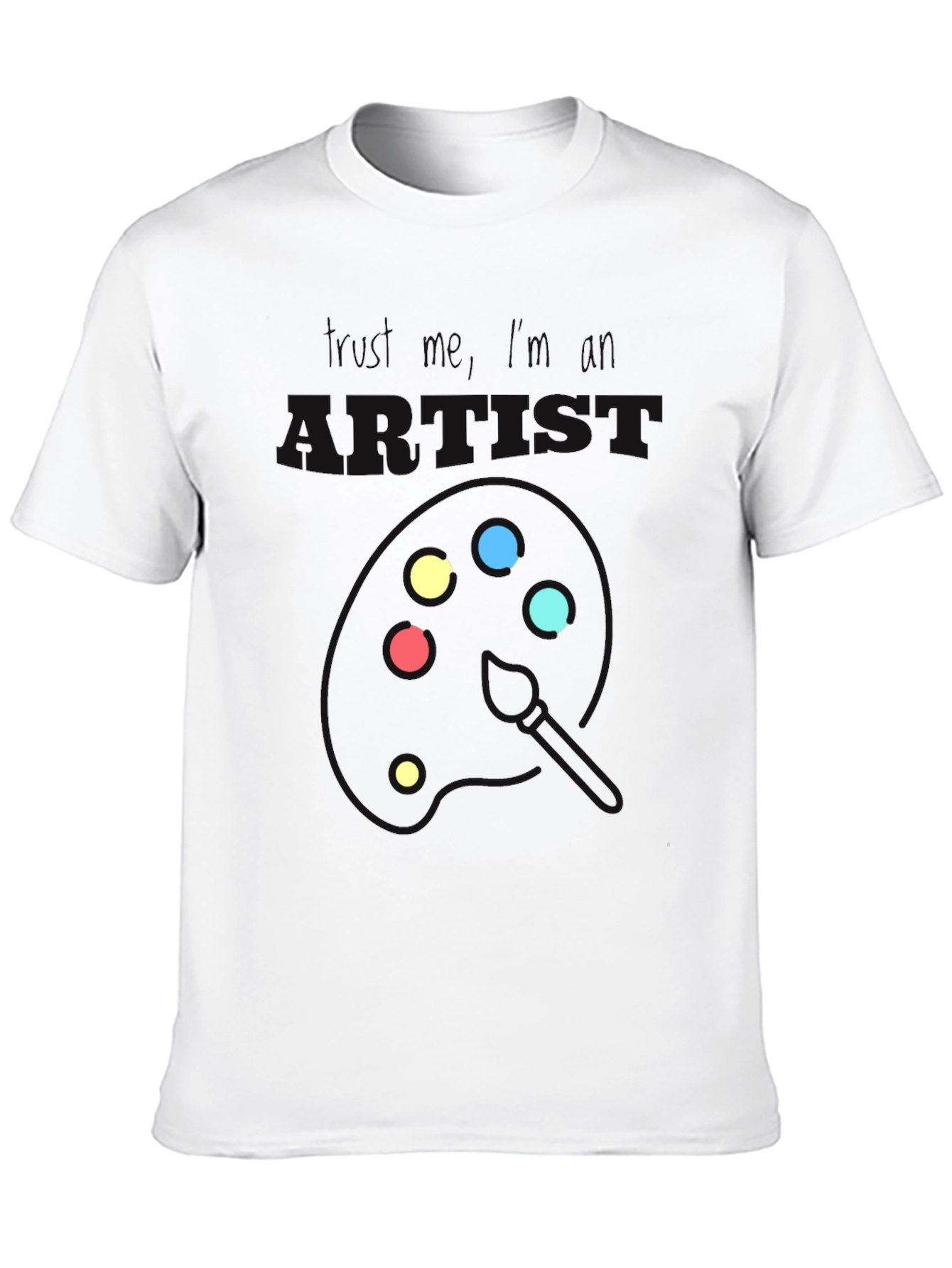 Black Artist Palette Graphic Print Black T-Shirt view 10