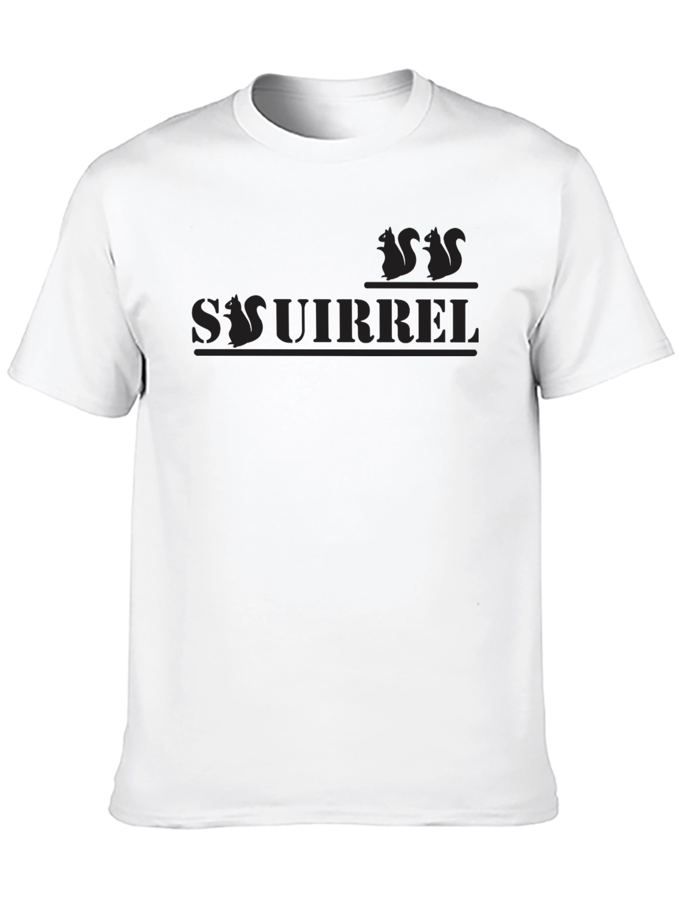 Black Squirrel Graphic T-Shirt - Black Crew Neck Tee view 10