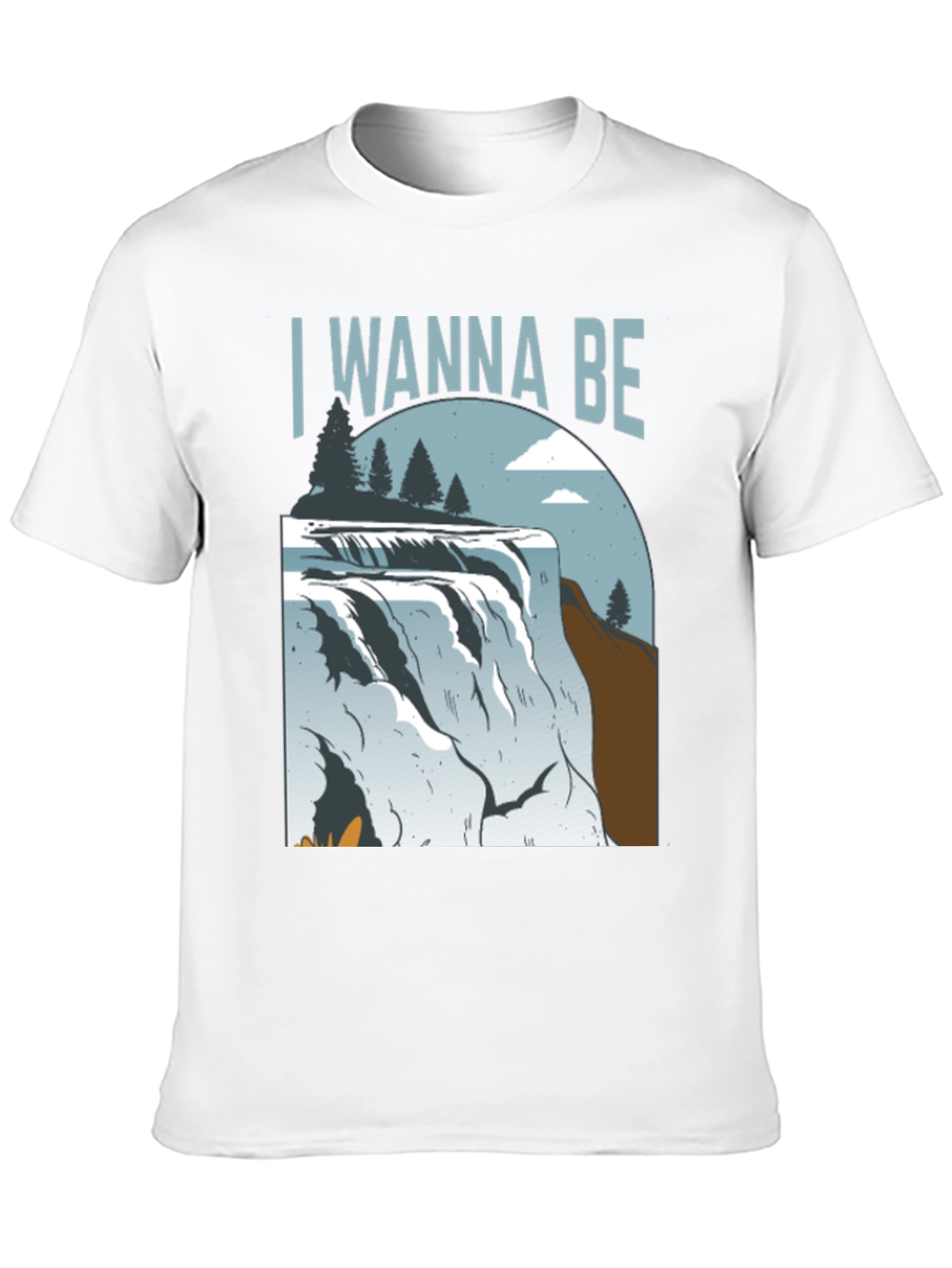 Black Wanna Be Waterfall Graphic Tee - Nature Lover's Shirt view 10