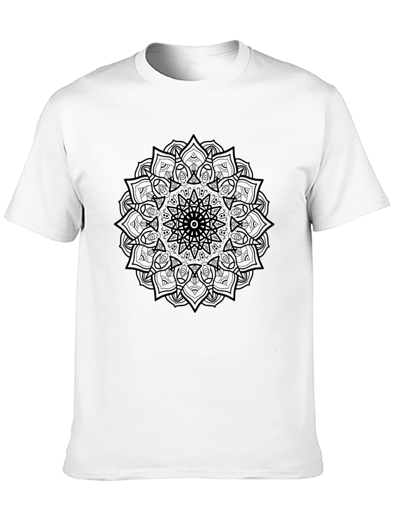 Black Mandala Graphic Tee - Black Cotton T-Shirt view 10