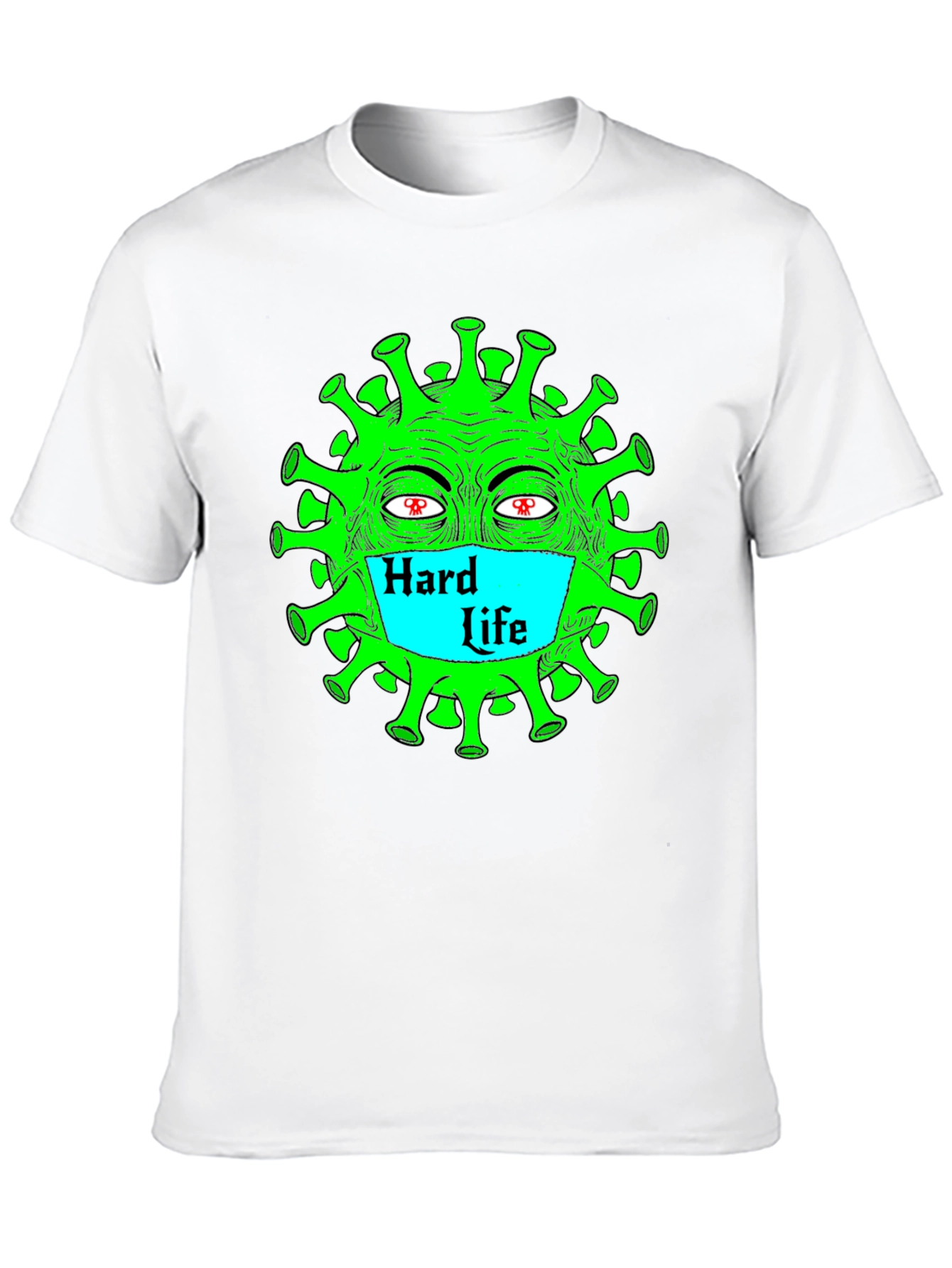 Black Hard Life Graphic Tee - Funny Corona Virus T-Shirt view 10