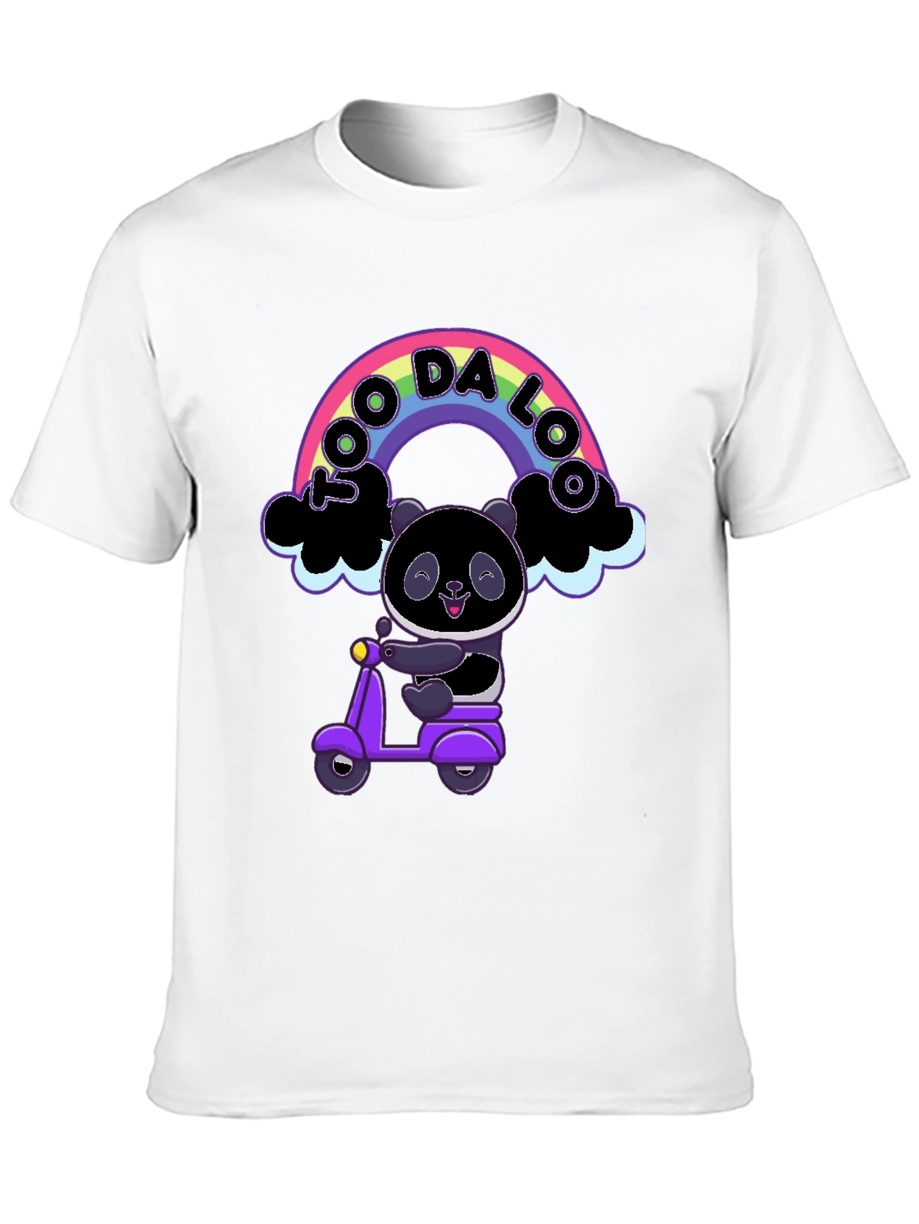 Black Cool Panda on Scooter Graphic T-Shirt view 10