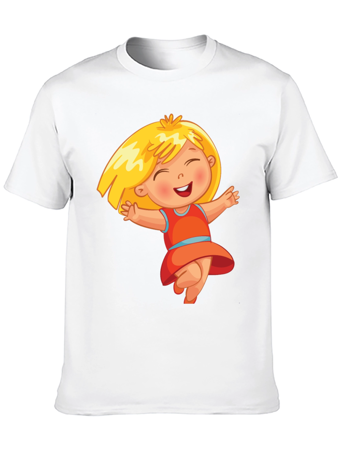 Black Cute Cartoon Girl Black T-Shirt view 10