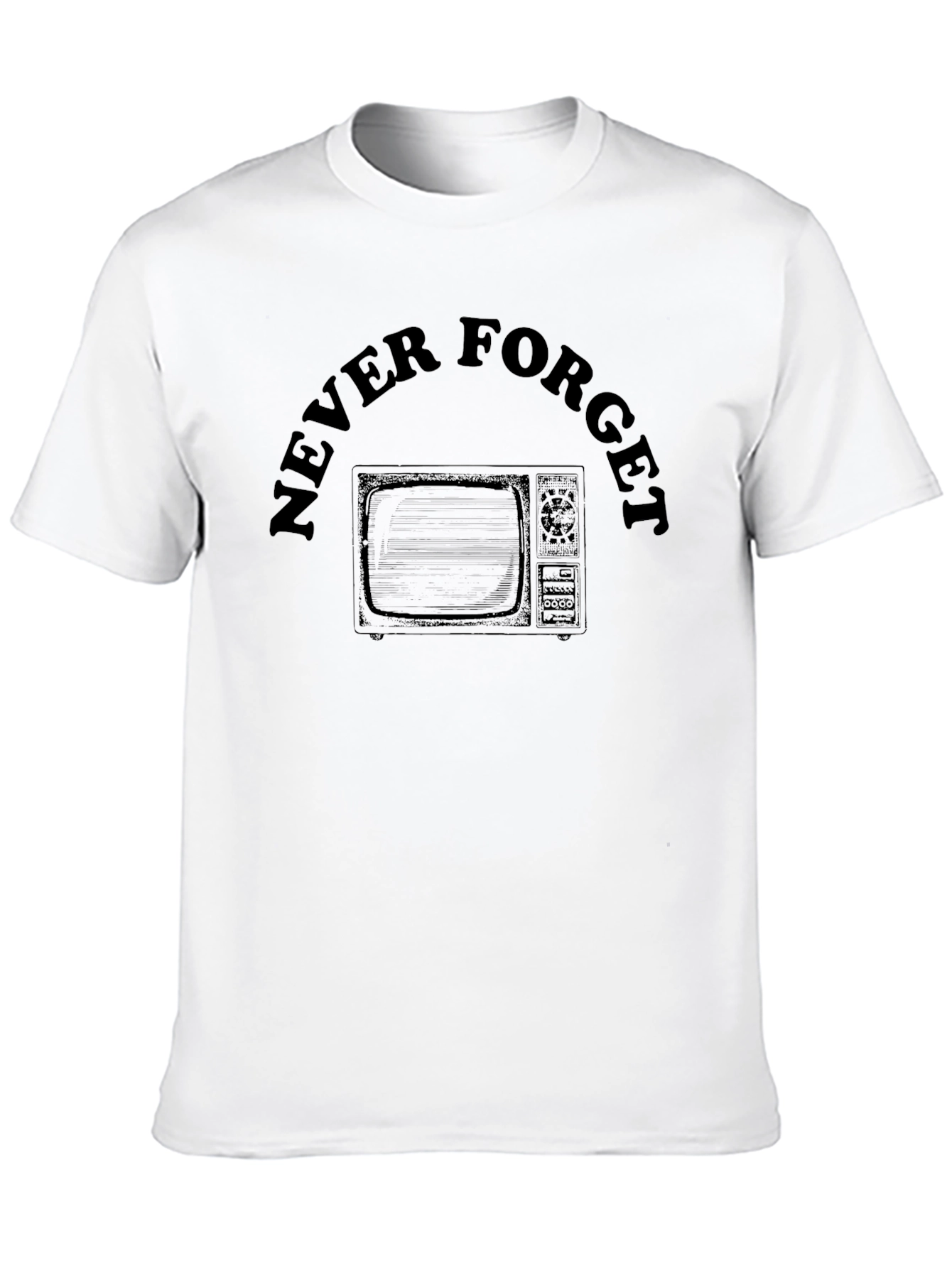 Black Retro TV 'Never Forget' Graphic Tee - Black view 10