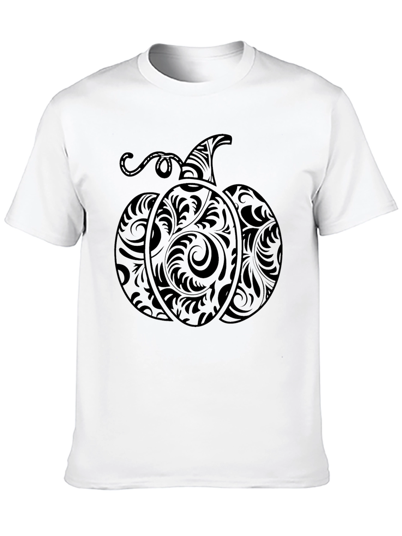 Black Men's Black Pumpkin Graphic T-Shirt view 10