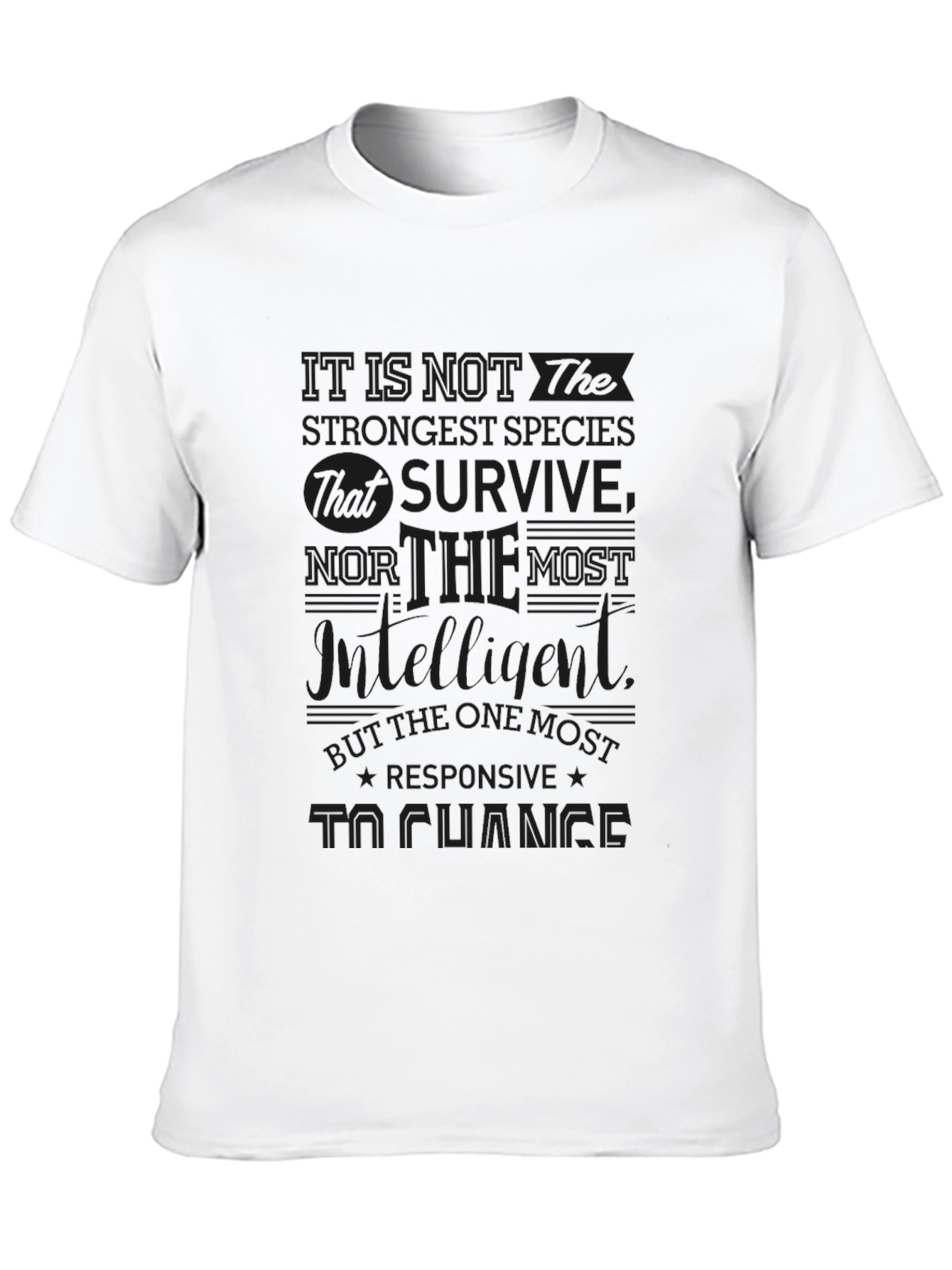 Black Motivational T-Shirt: Adapt to Change view 10