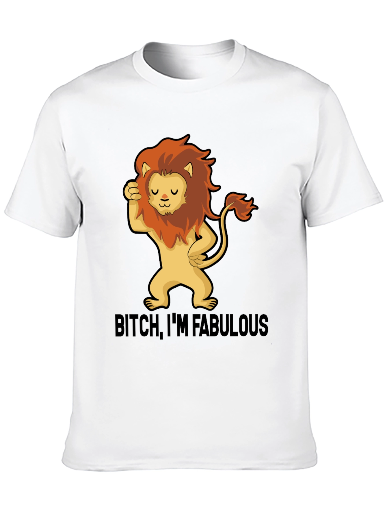 Black Fabulous Lion Graphic Tee - Stylish Black T-Shirt view 10