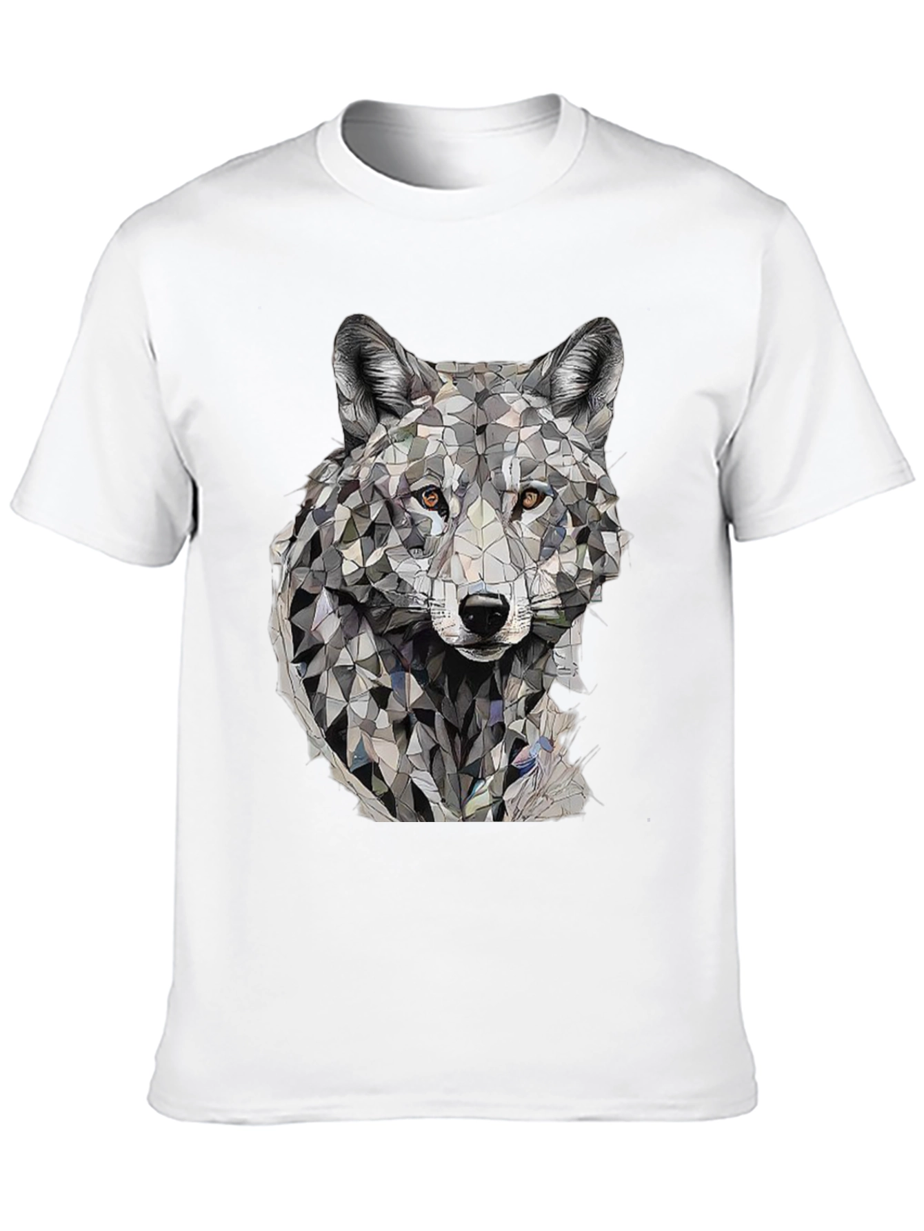 Black Geometric Wolf Graphic T-Shirt view 10