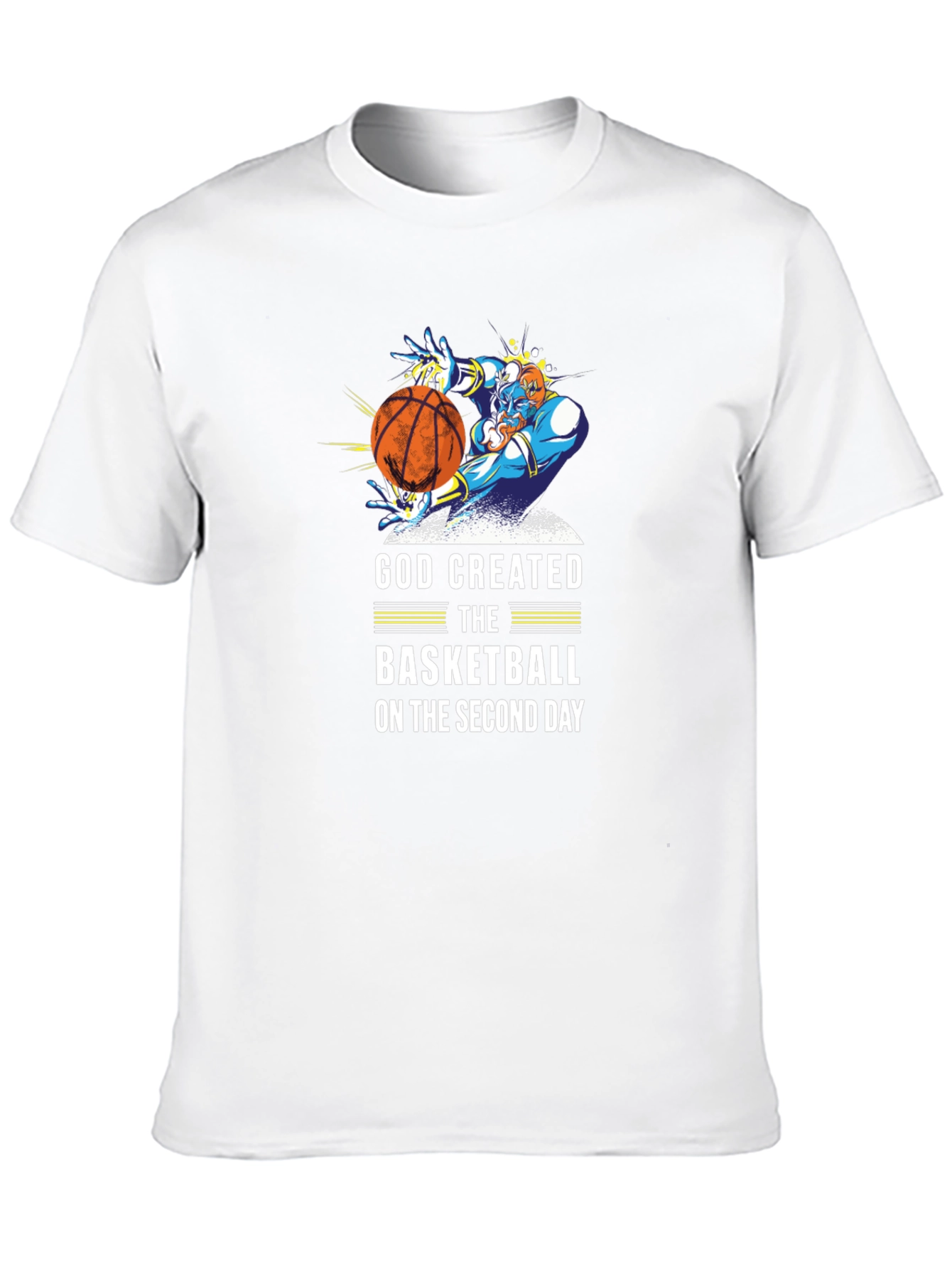 Black God Created Basketball T-Shirt view 10