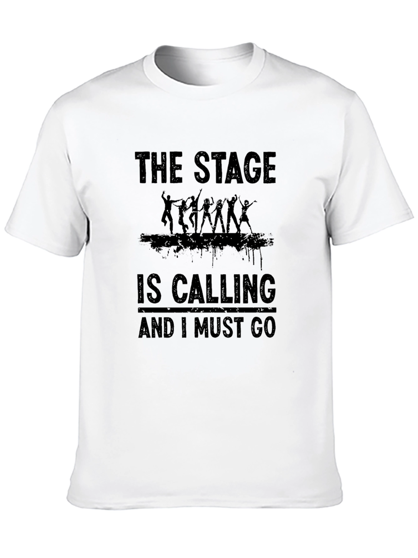 Black The Stage is Calling Men's Black Graphic Tee view 10