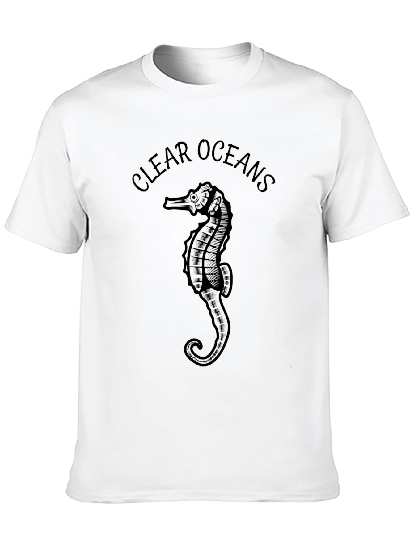 Black Clear Oceans Seahorse Graphic Tee - Black view 10