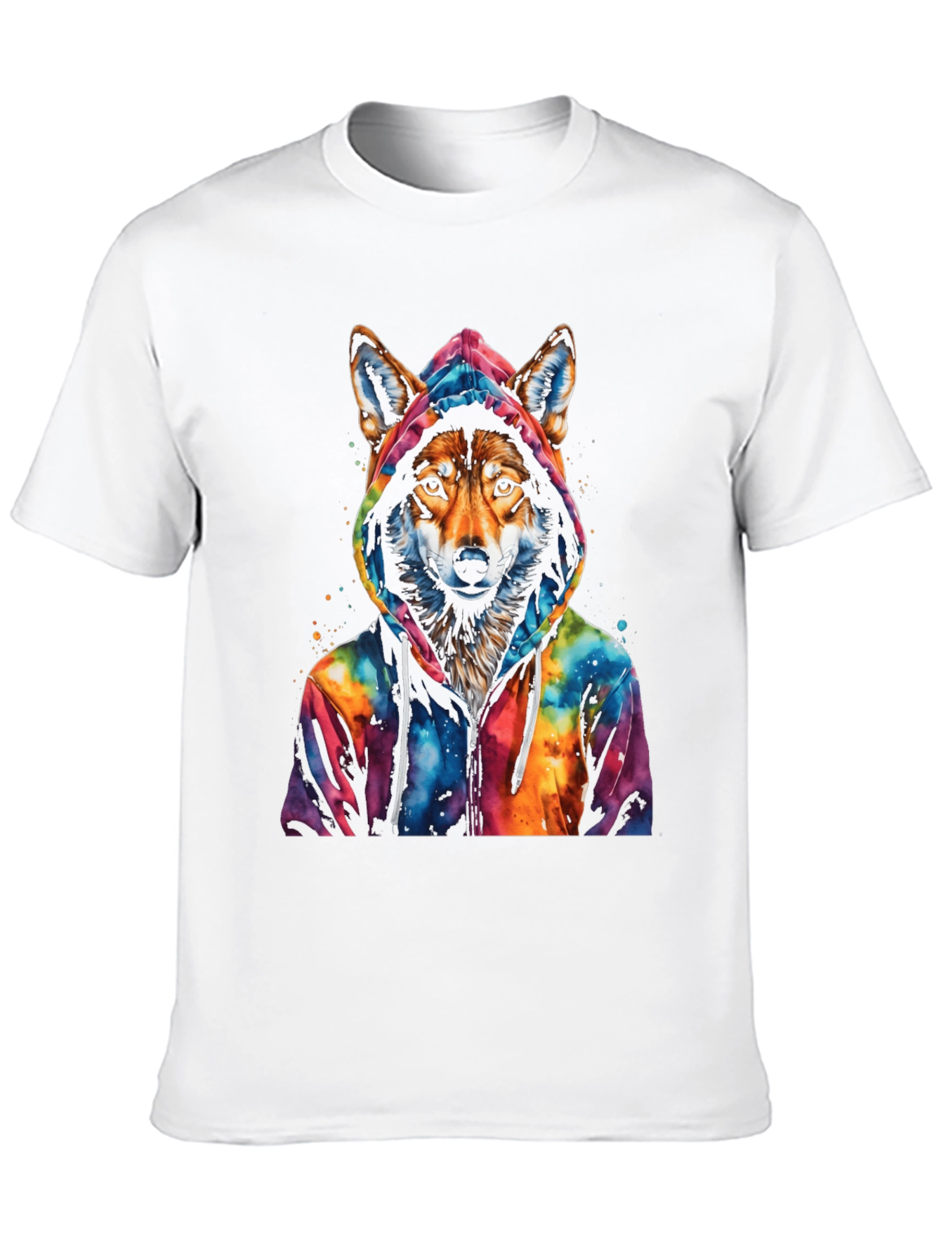 Black Wolf in Hoodie Graphic Tee view 10