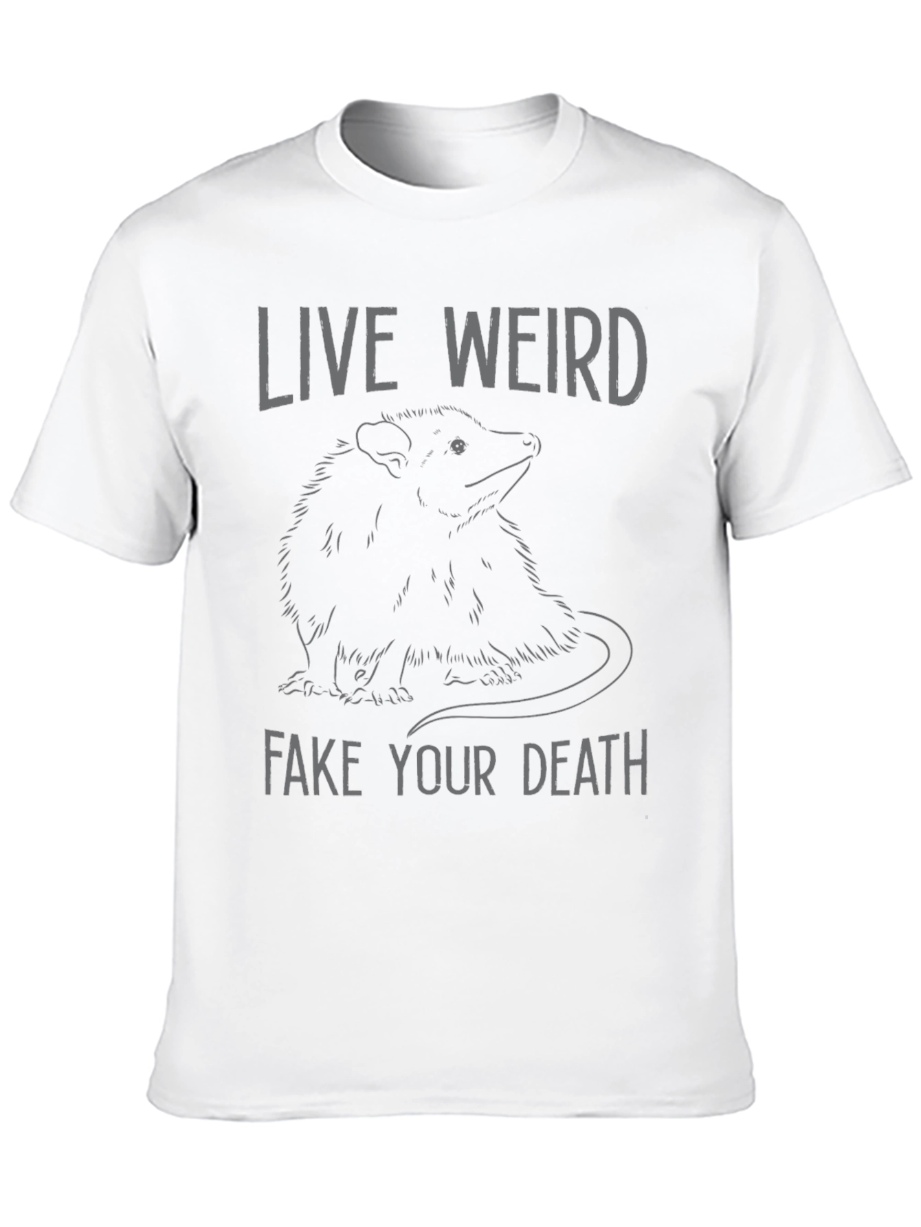 Black Live Weird Fake Your Death Opossum Graphic Tee view 10
