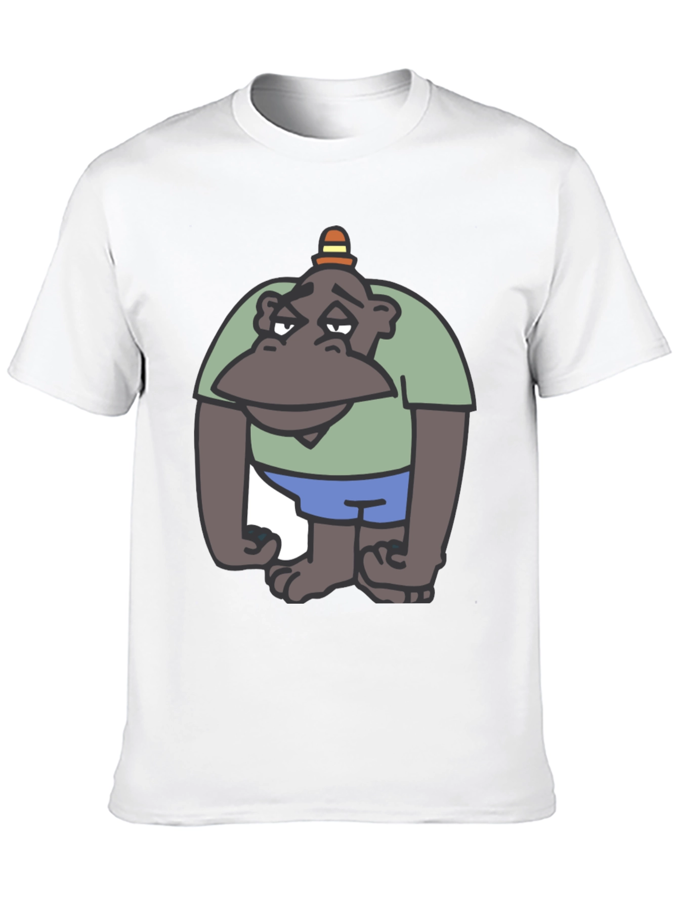 Black Cartoon Ape Graphic Tee - Comfy Cotton T-Shirt view 10