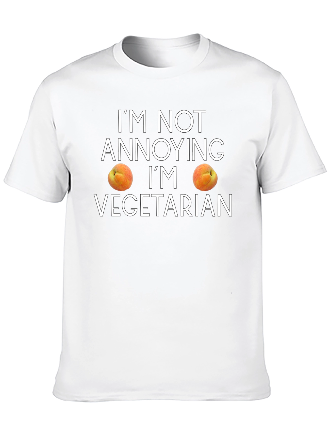 Black Funny Vegetarian Peach Graphic T-Shirt view 10