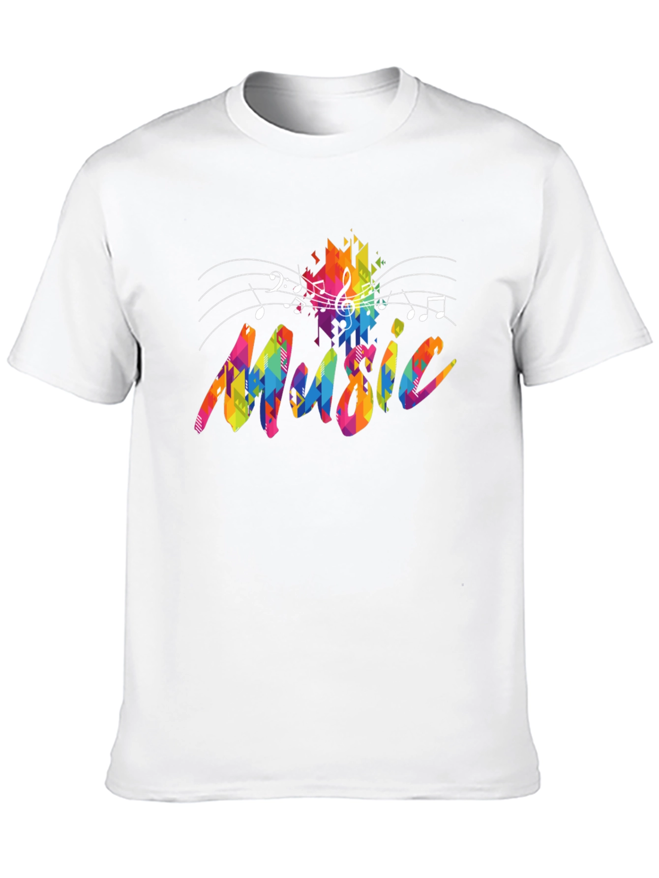 Black Colorful Music Notes Graphic Black T-Shirt view 10
