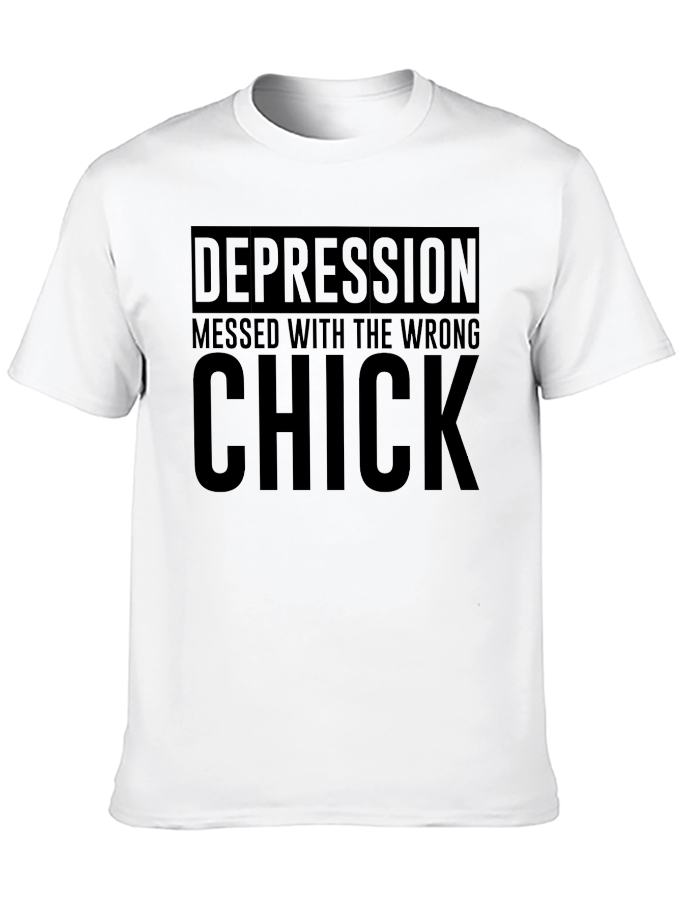 Black Depression Messed With The Wrong Chick Black T-Shirt view 10