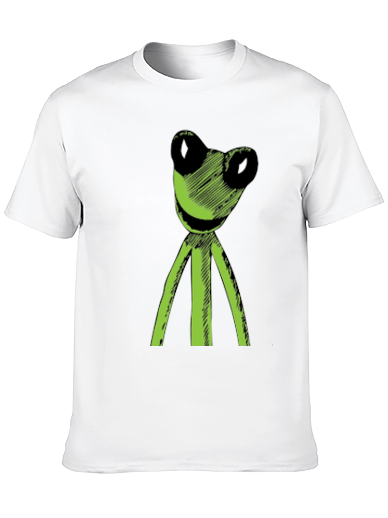 Black Kermit Style Frog Graphic Tee - Soft Black Cotton T-Shirt view 10