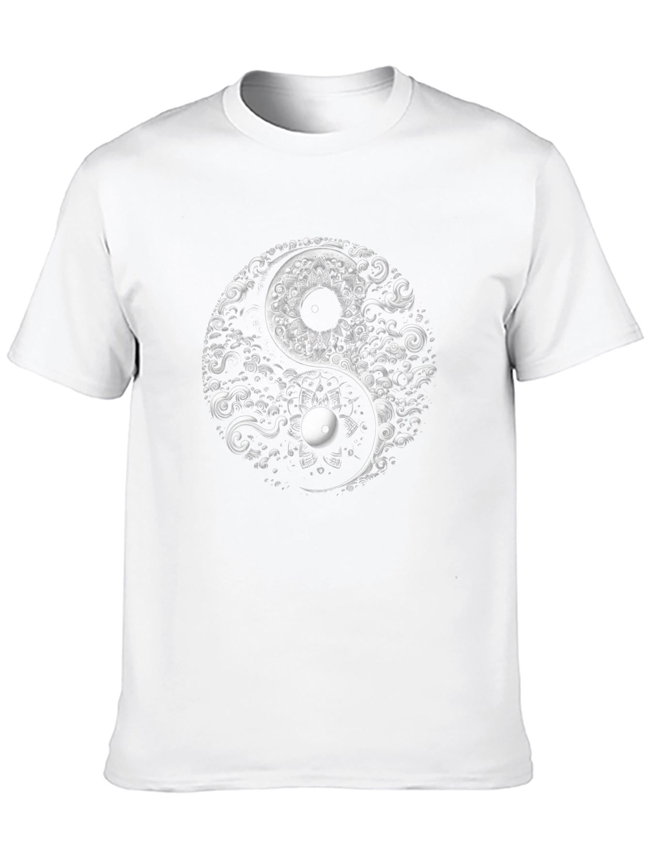 Black Yin Yang Art Graphic Tee - Black Cotton Blend view 10
