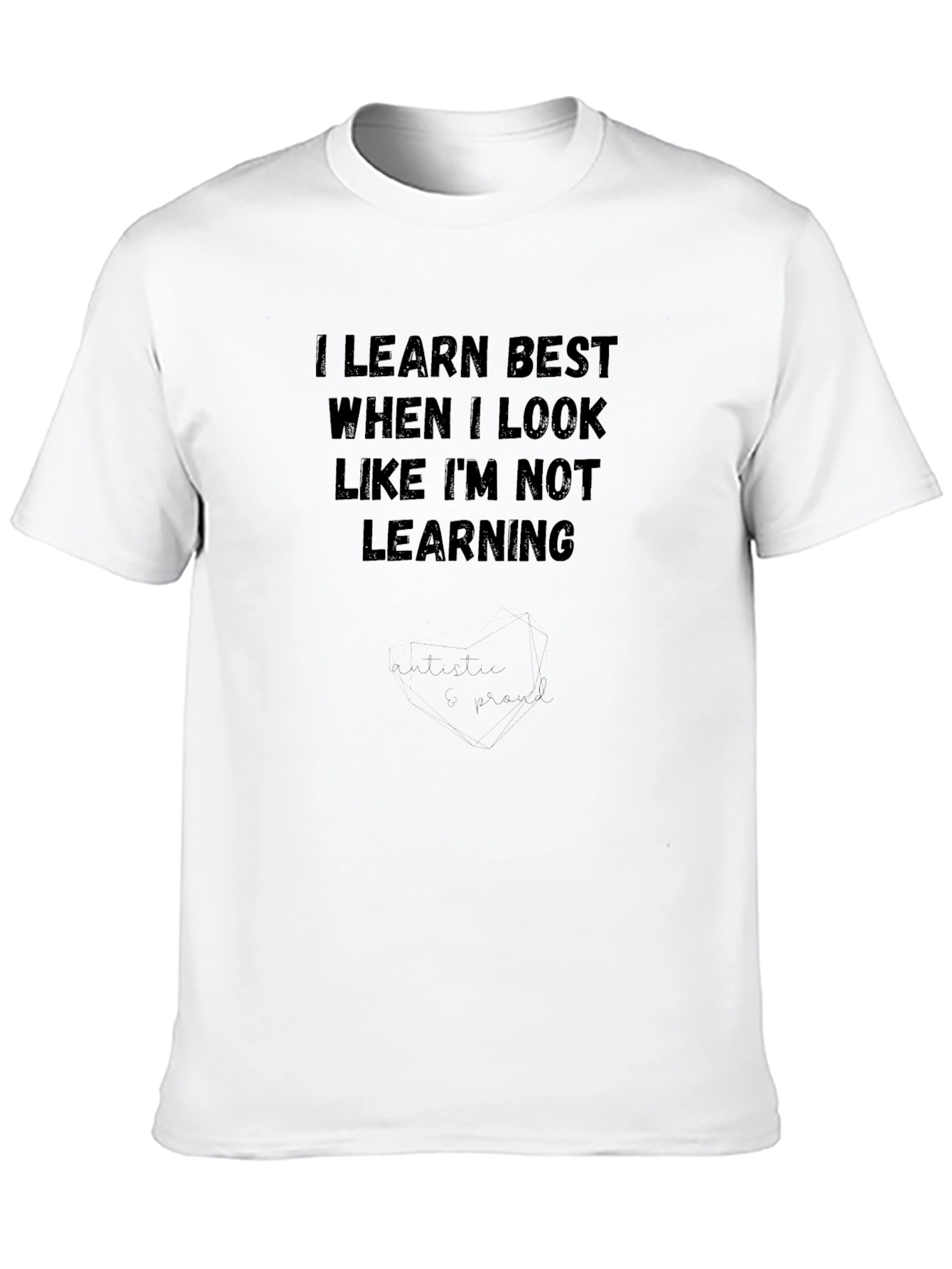 Black I Learn Best Black Cotton Graphic Tee view 10