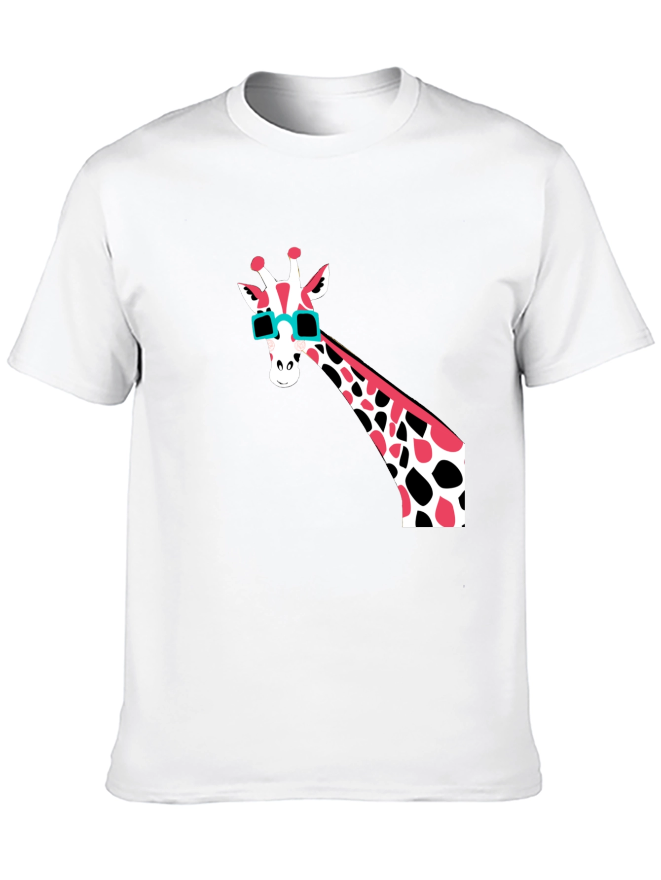 Black Cool Giraffe Graphic T-Shirt - Men's Black Tee view 10